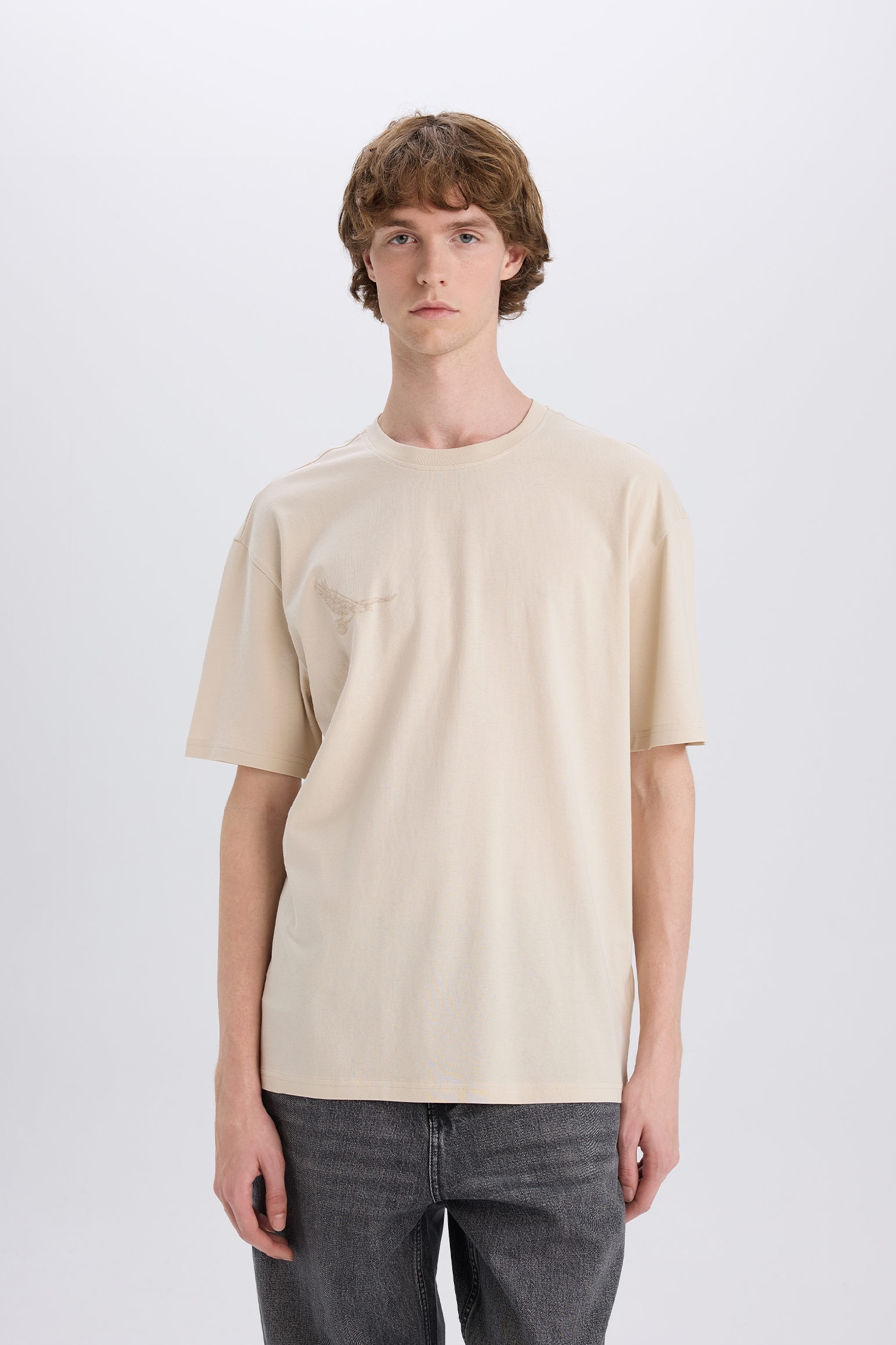 дөңгелек жаға үлкен Қысқа жеңді футболка