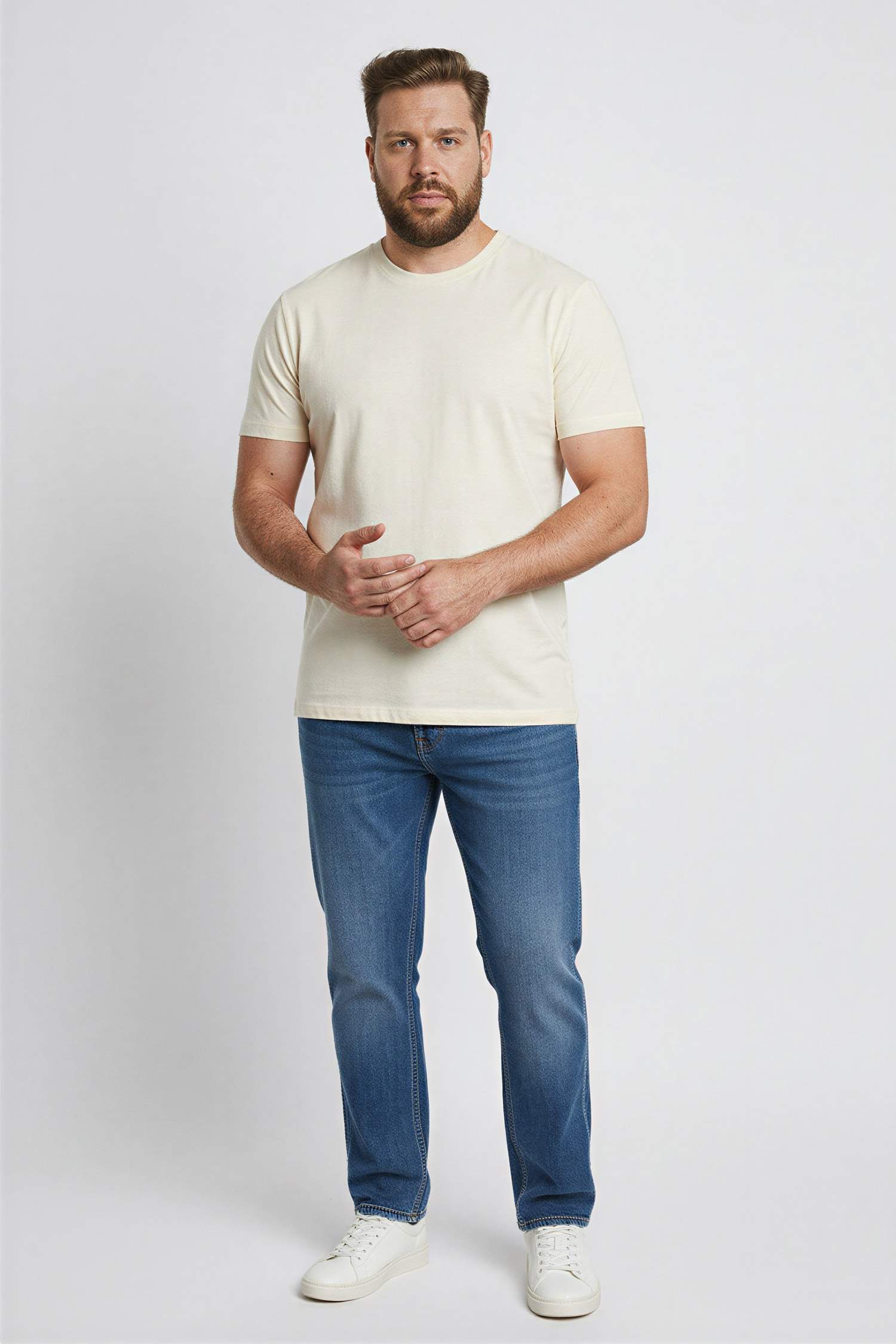 Regular Fit Bisiklet Yaka Kısa Kollu Triko Görünümlü Tişört