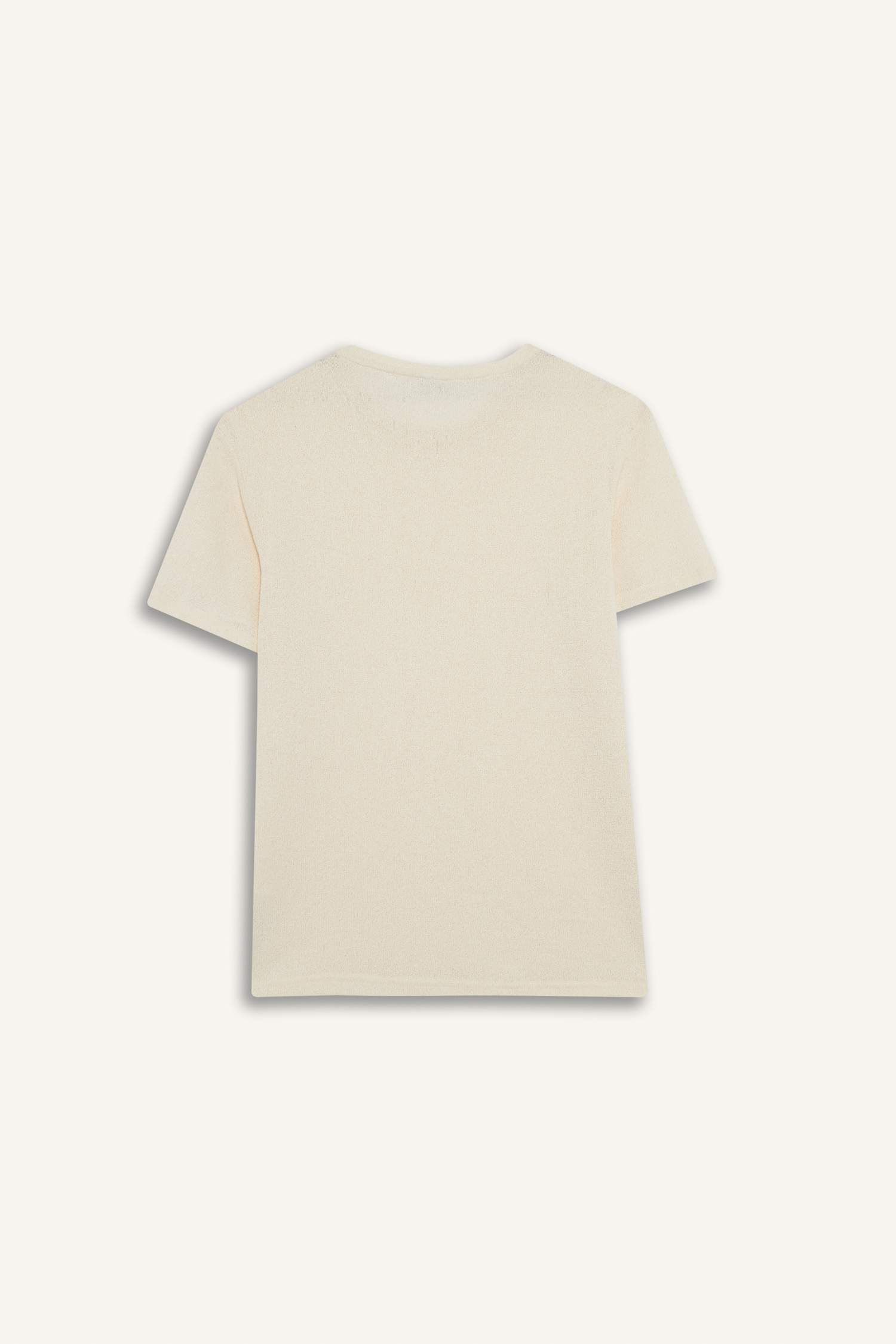 Regular Fit Bisiklet Yaka Kısa Kollu Triko Görünümlü Tişört