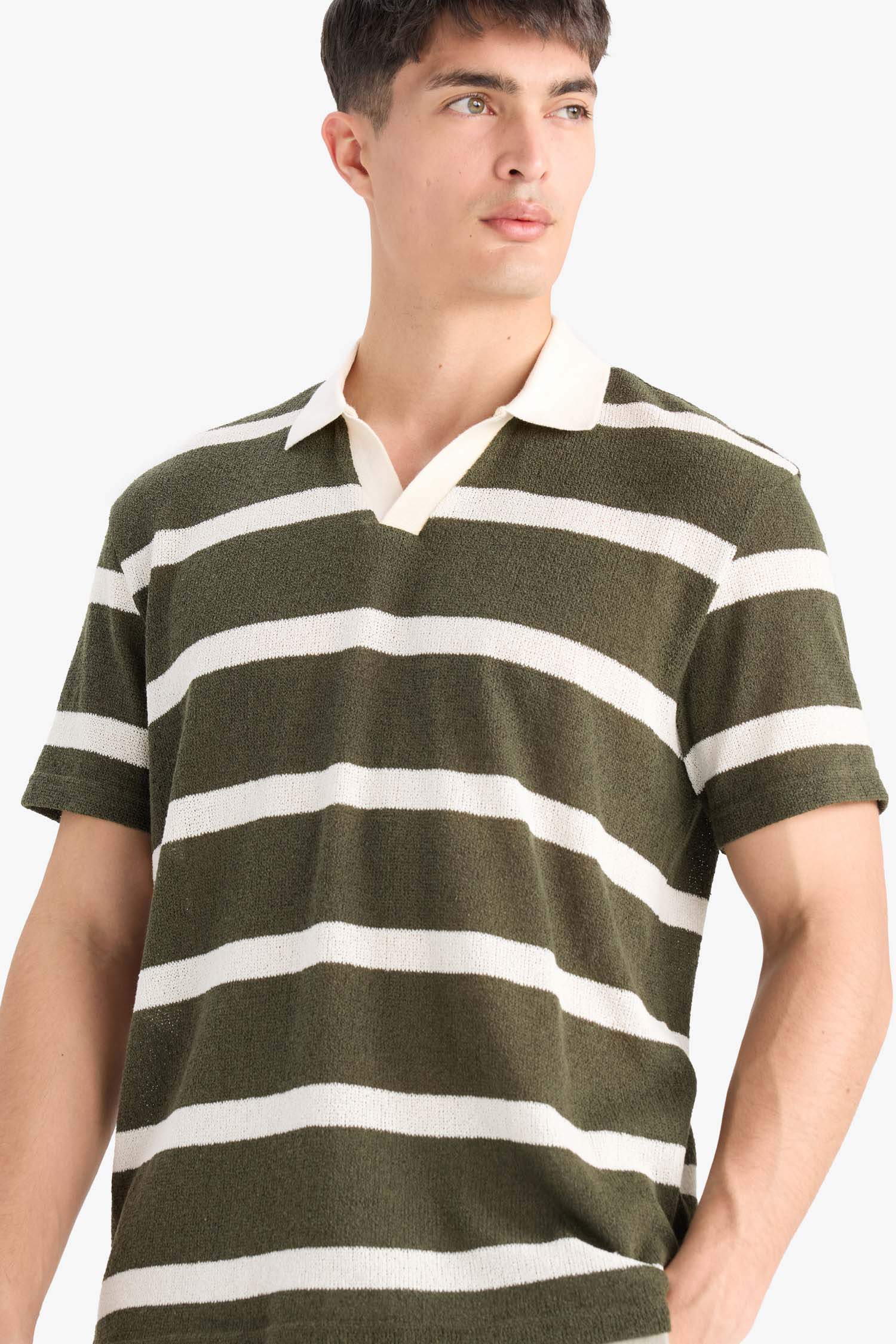 Regular Fit Short Sleeve Striped Polo T-Shirt