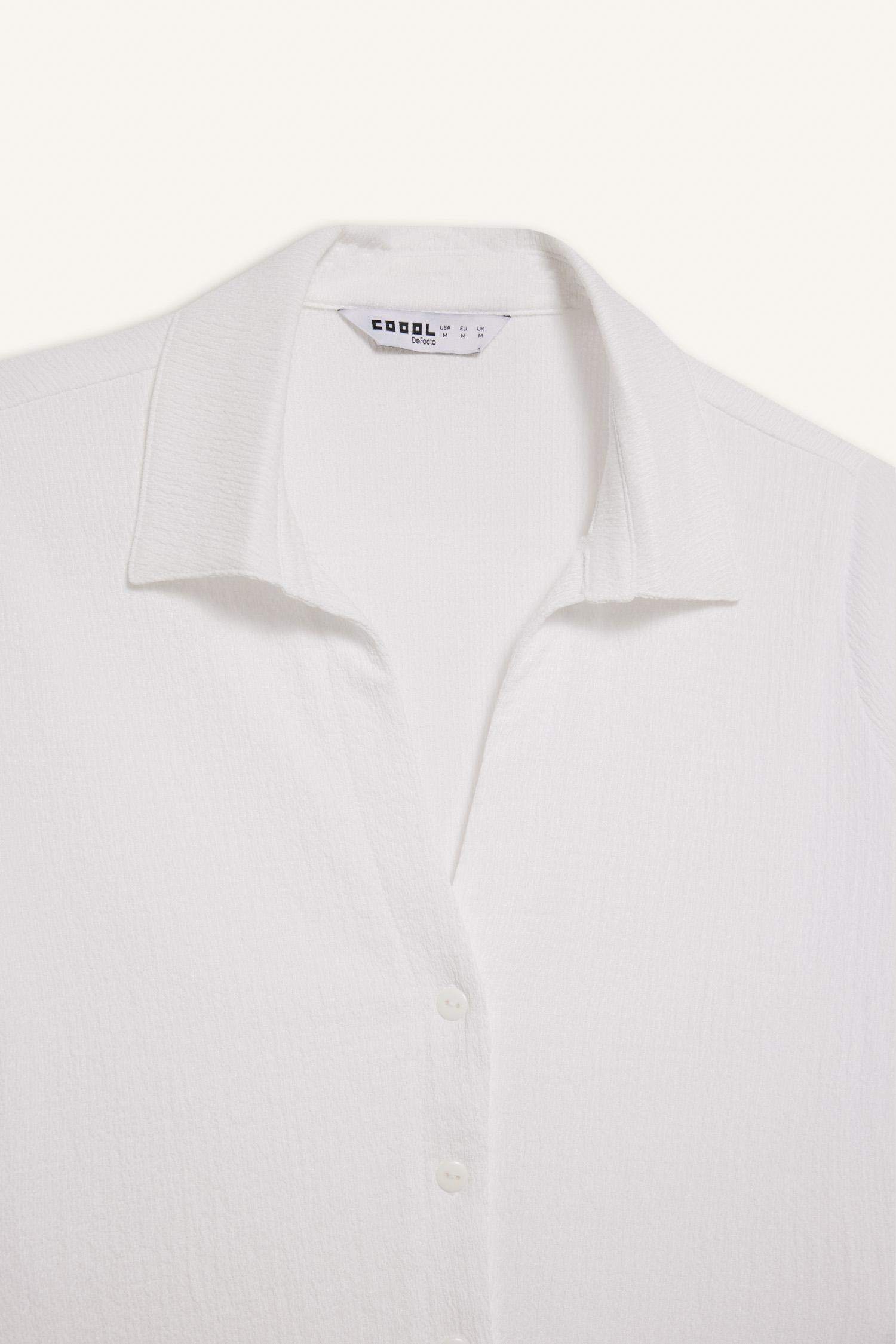 Slim Fit Shirt Collar Short Sleeve Shirt