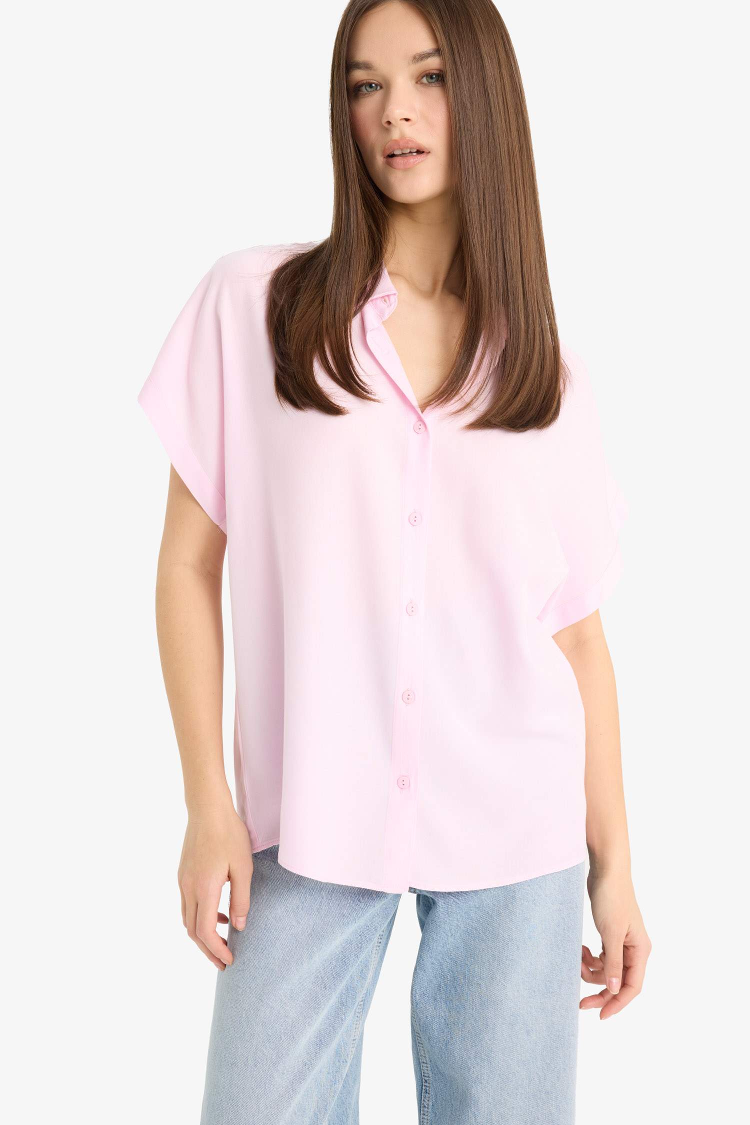 Regular Fit Viscose Short Sleeve Shirt