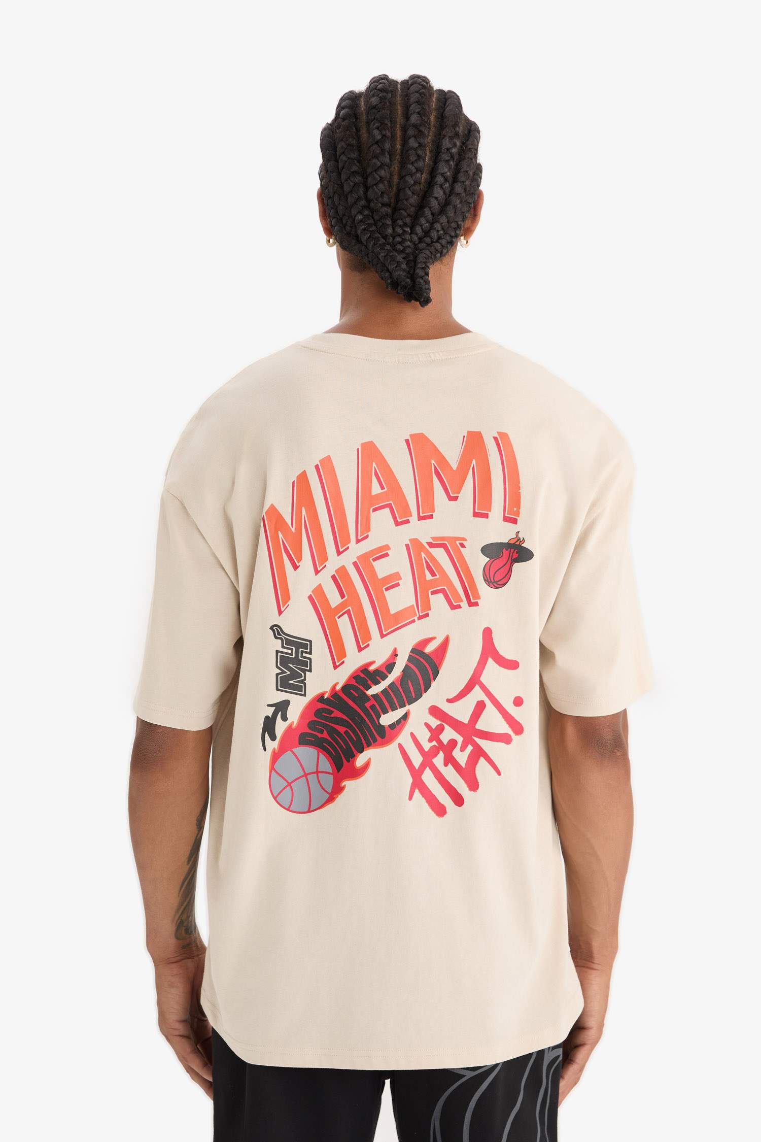 DeFactoFit оверсайз спортивная футболка с короткими рукавами и круглым вырезом NBA Miami Heat