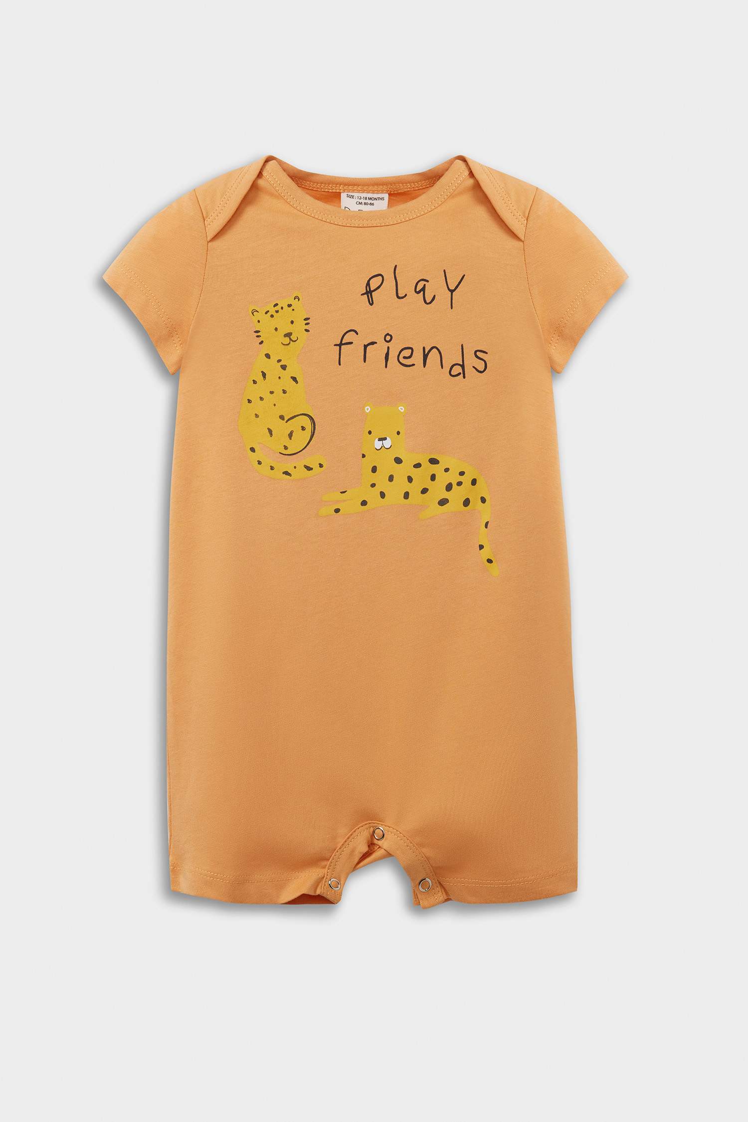 Baby Boy Newborn Animal Patterned Cotton 2 Piece Jumpsuit