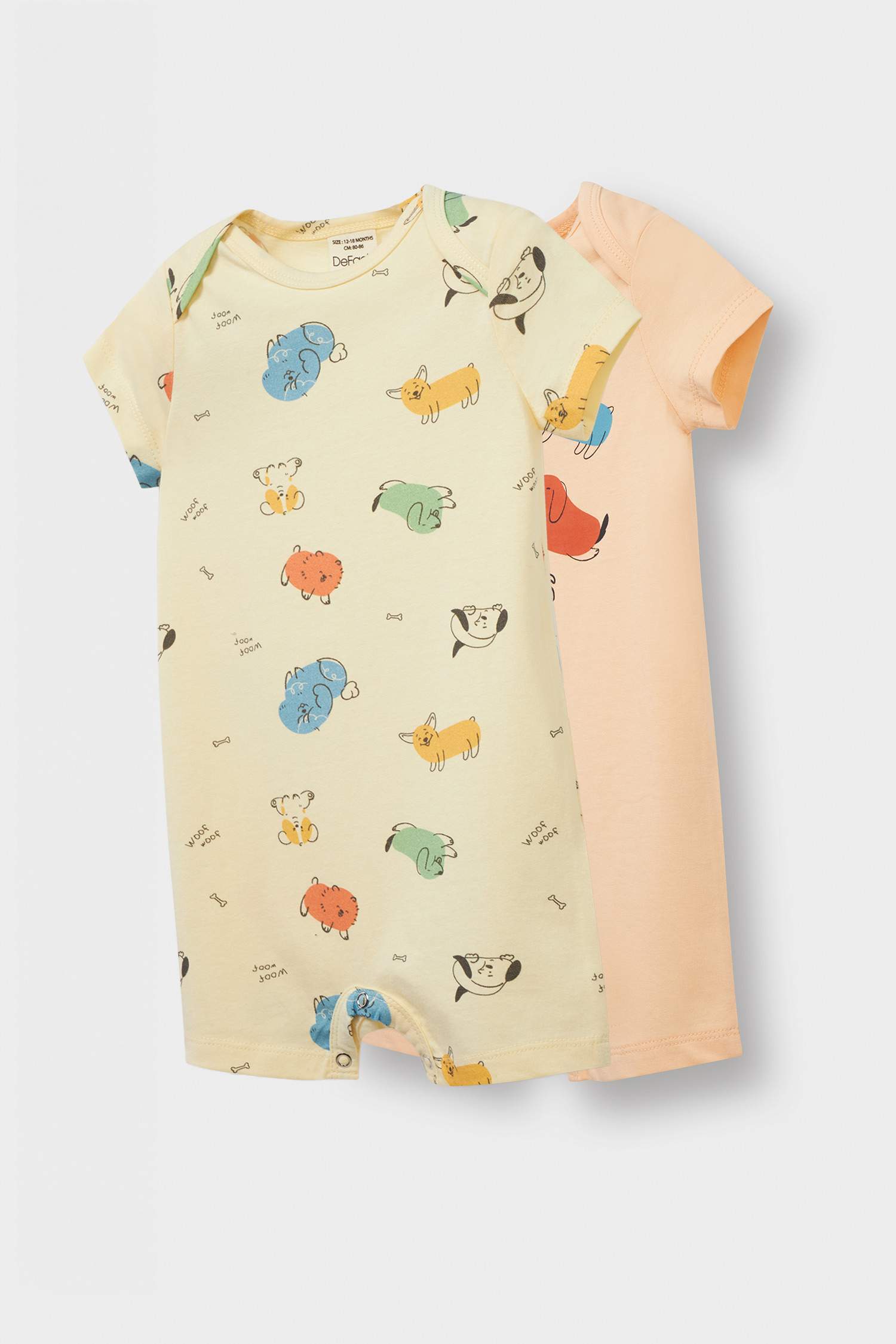 Baby Boy Newborn Animal Patterned Cotton 2 Piece Jumpsuit