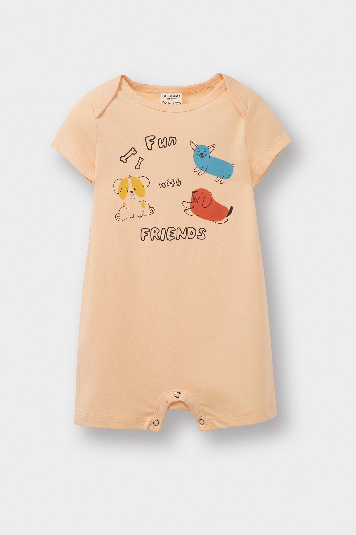 Baby Boy Newborn Animal Patterned Cotton 2 Piece Jumpsuit