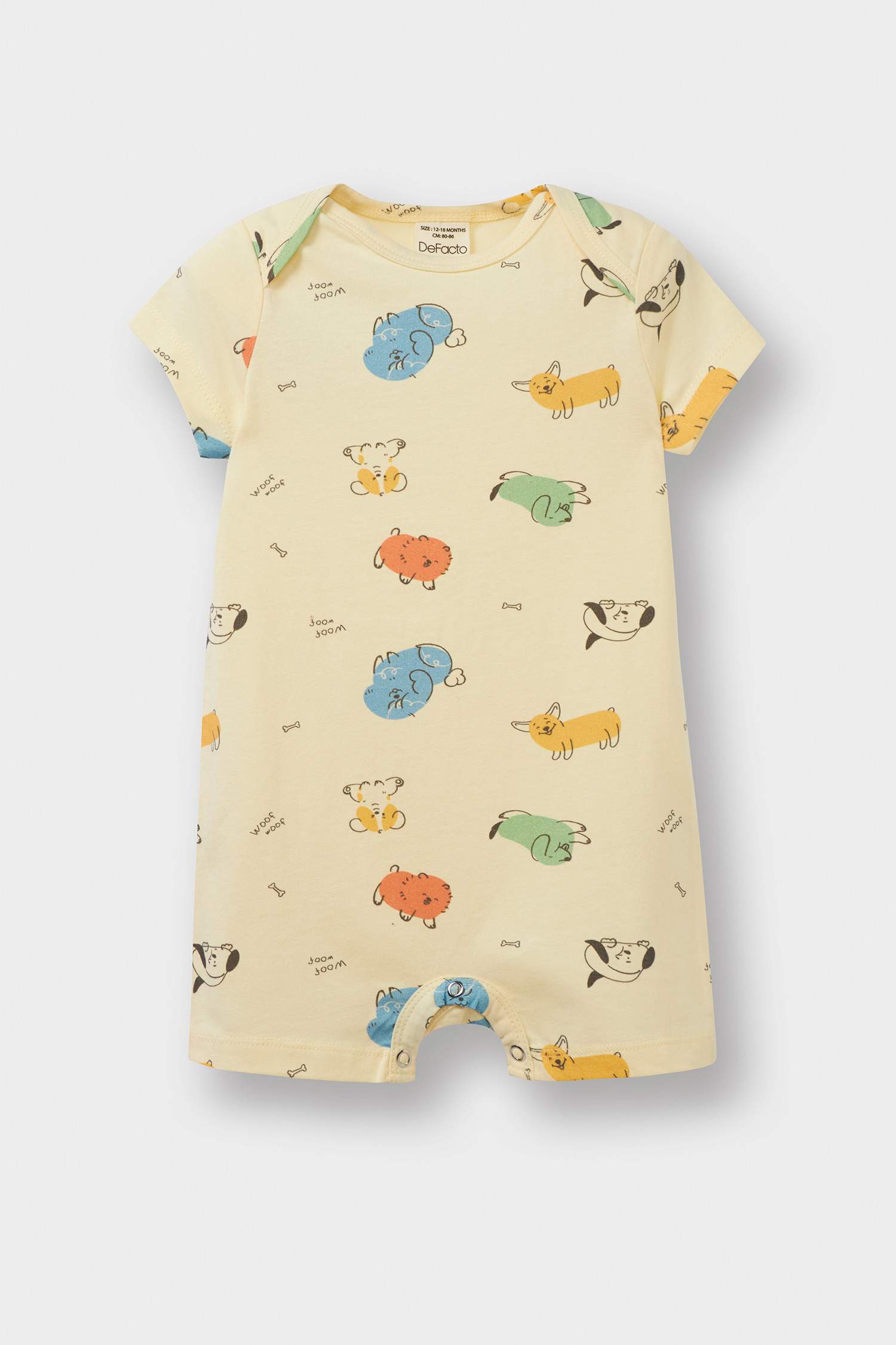 Baby Boy Newborn Animal Patterned Cotton 2 Piece Jumpsuit