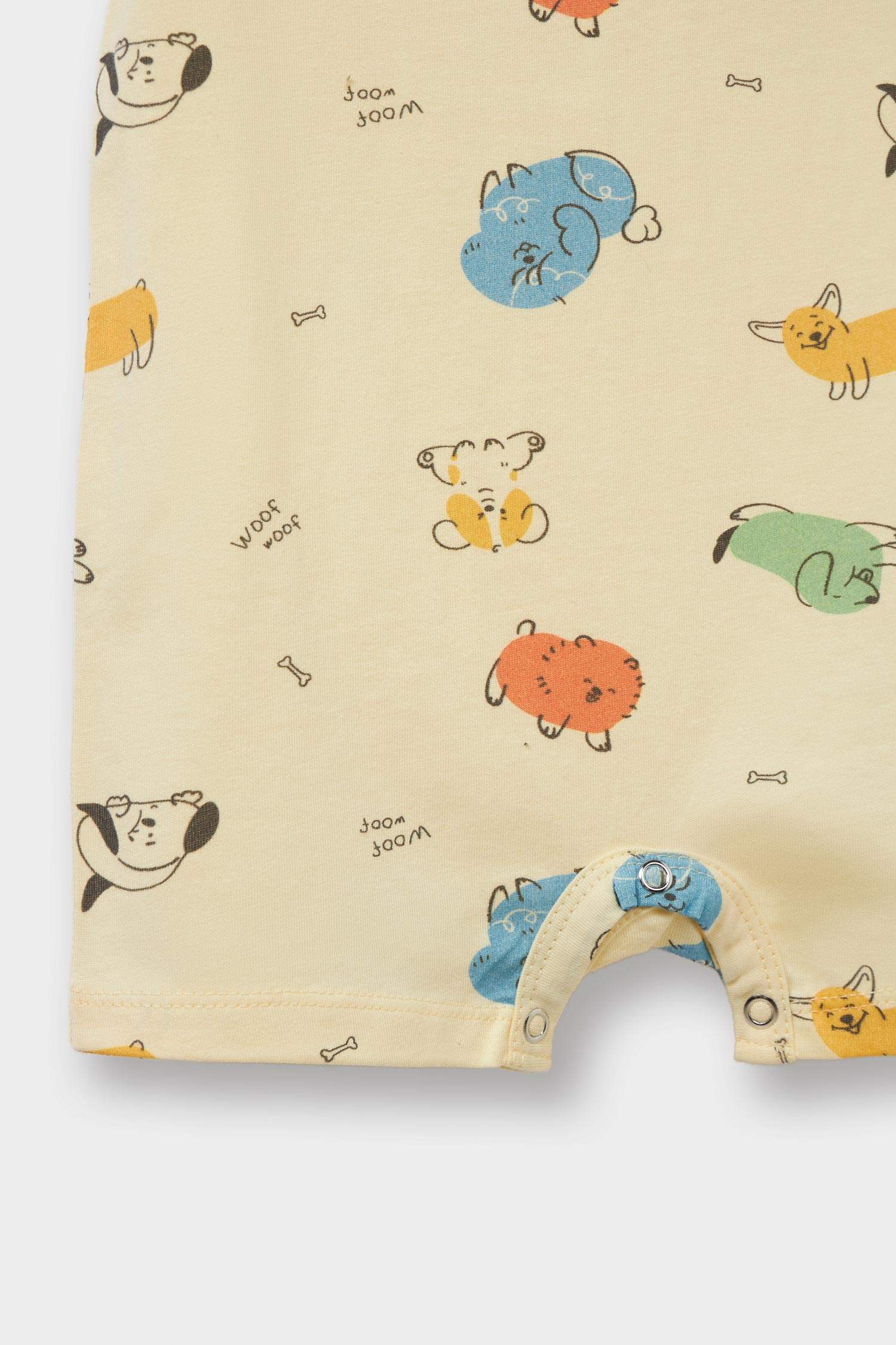 Baby Boy Newborn Animal Patterned Cotton 2 Piece Jumpsuit