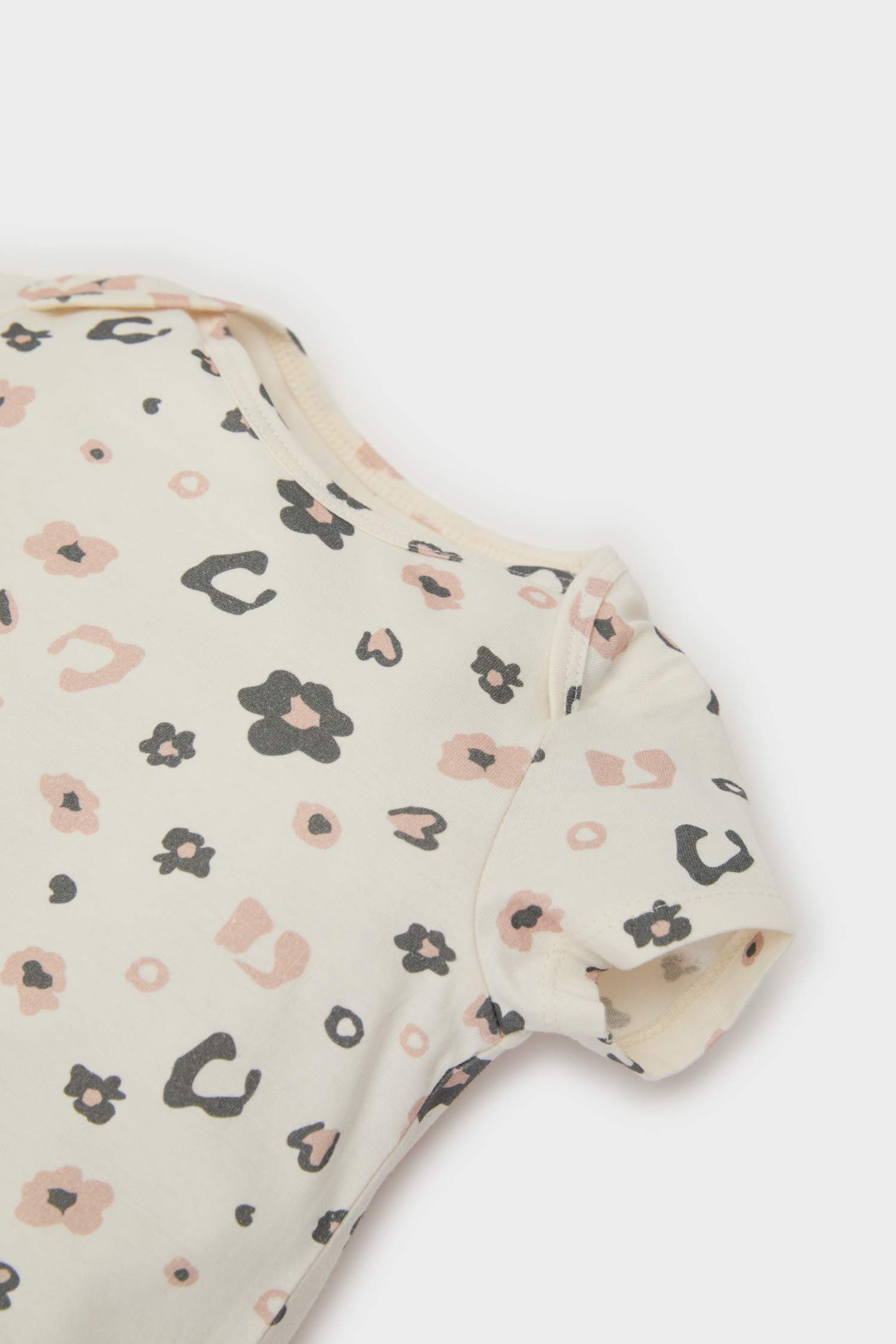 Kız Bebek Yenidoğan Penye 2'li Kısa Kollu Tulum