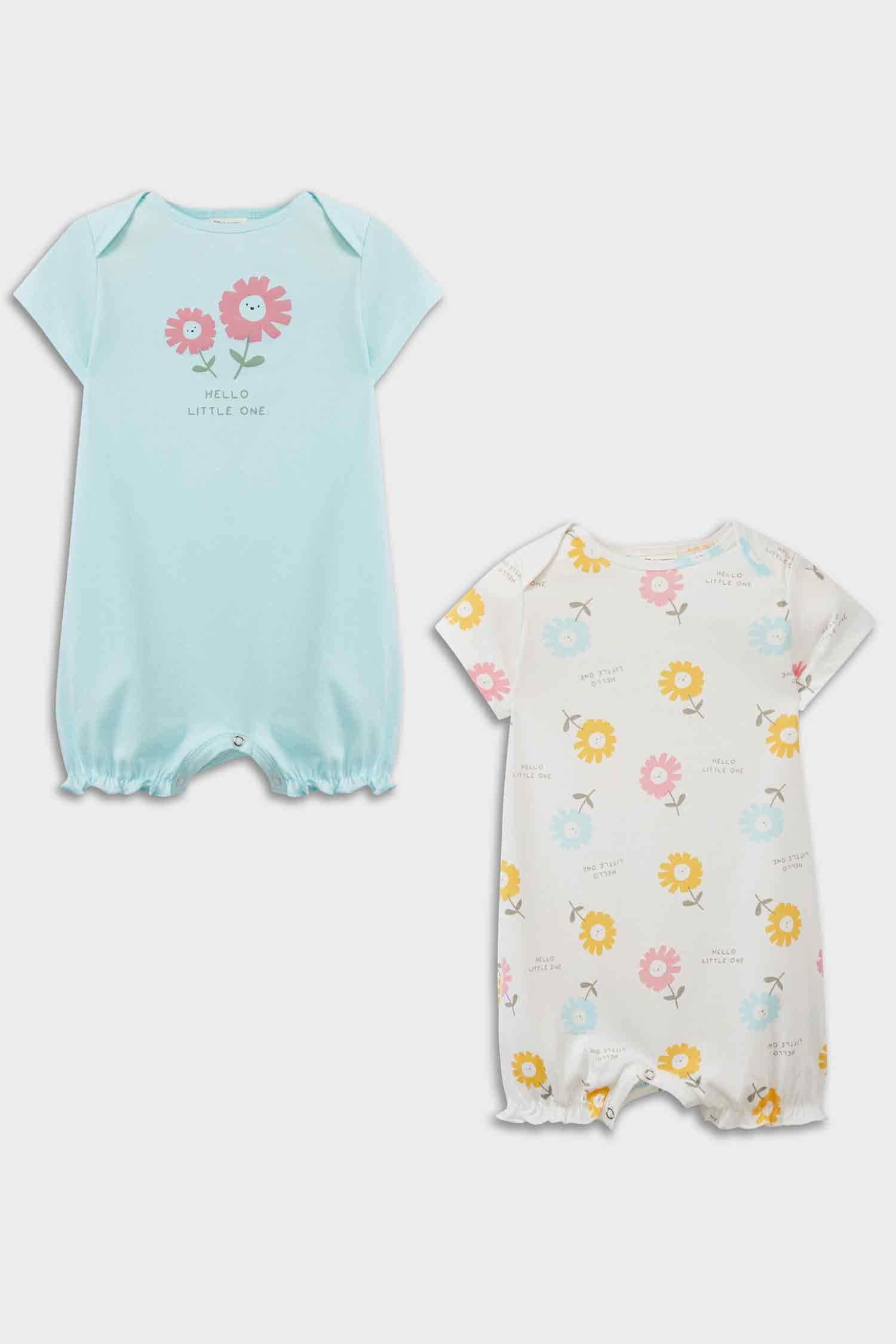 Baby Girl Newborn Floral Cotton 2 Piece Jumpsuit