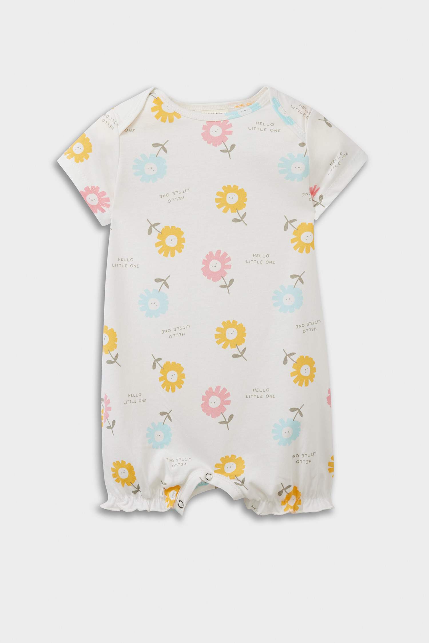 Lot de 2 Combinaisons à manches courtes en coton peigné à motifs pour bébé fille