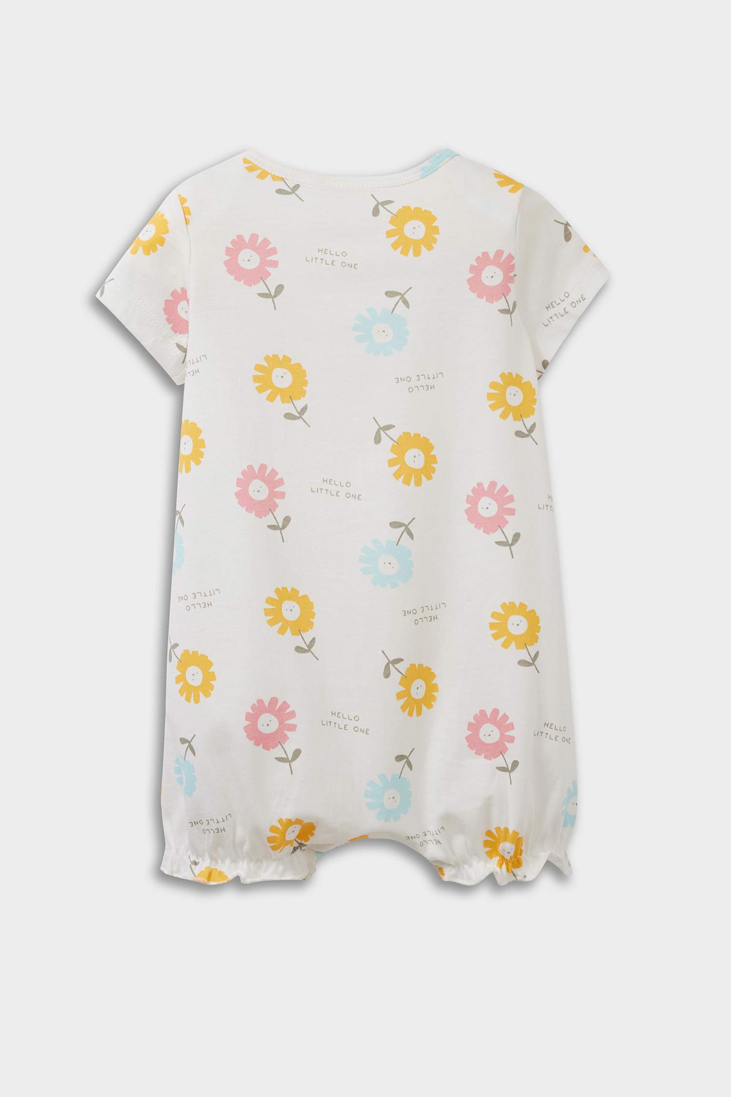 Lot de 2 Combinaisons à manches courtes en coton peigné à motifs pour bébé fille
