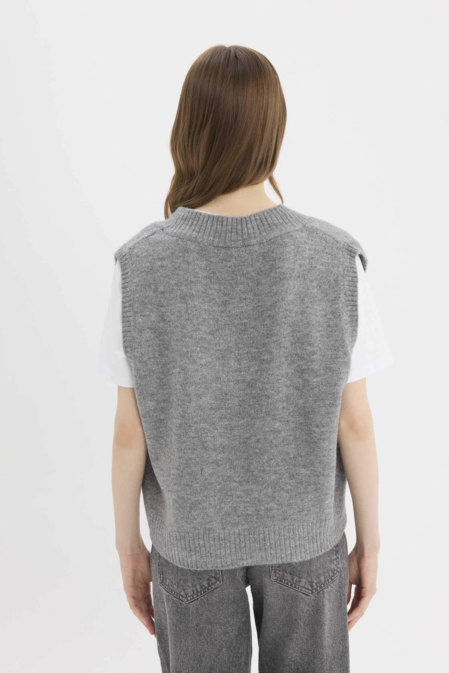 Oversize Geniş Kalıp Basic Düz V Yaka Triko Süveter