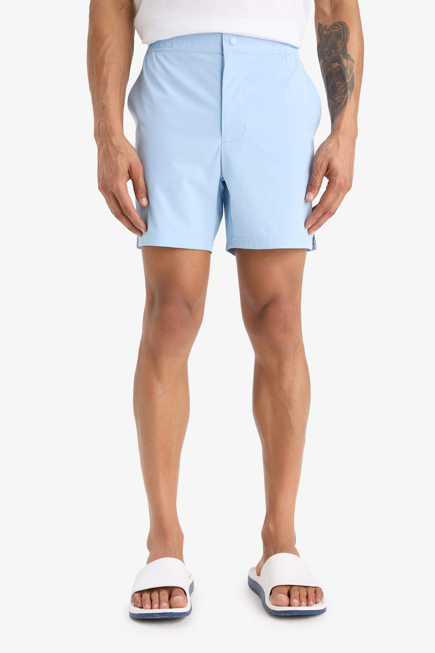 DeFactoFit Esnek Dokulu Kısa Boy Deniz Şortu