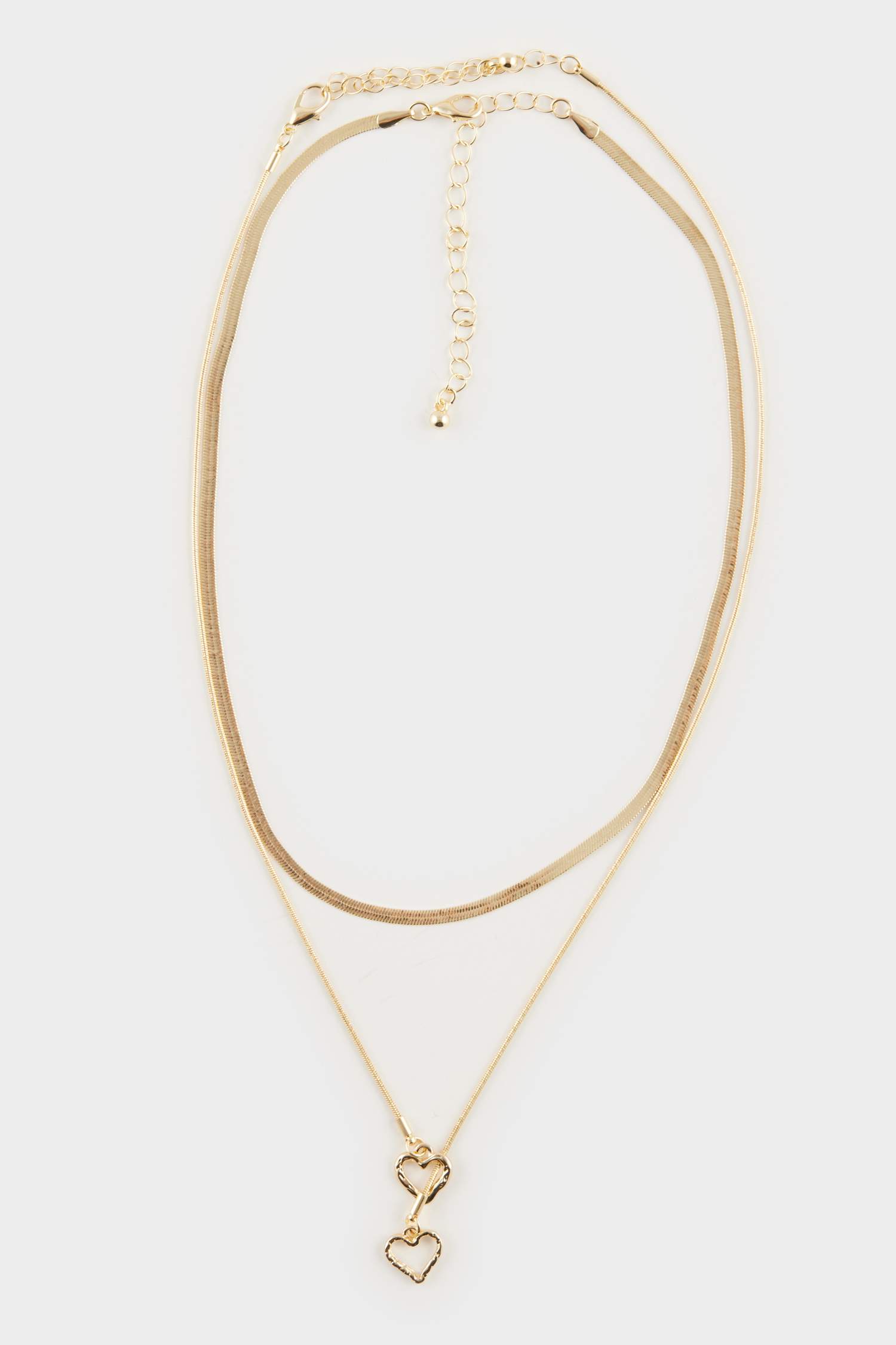 Kadın Kalp Uçlu 2'li Kolye