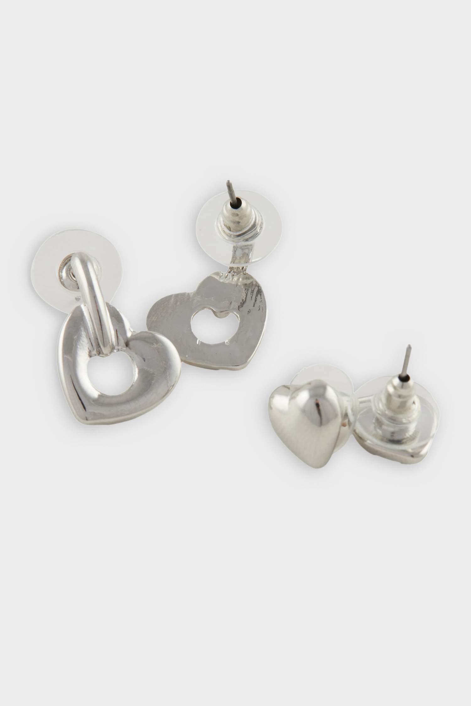 تراجي نسائي فضي على شكل قلب - 6 قطع