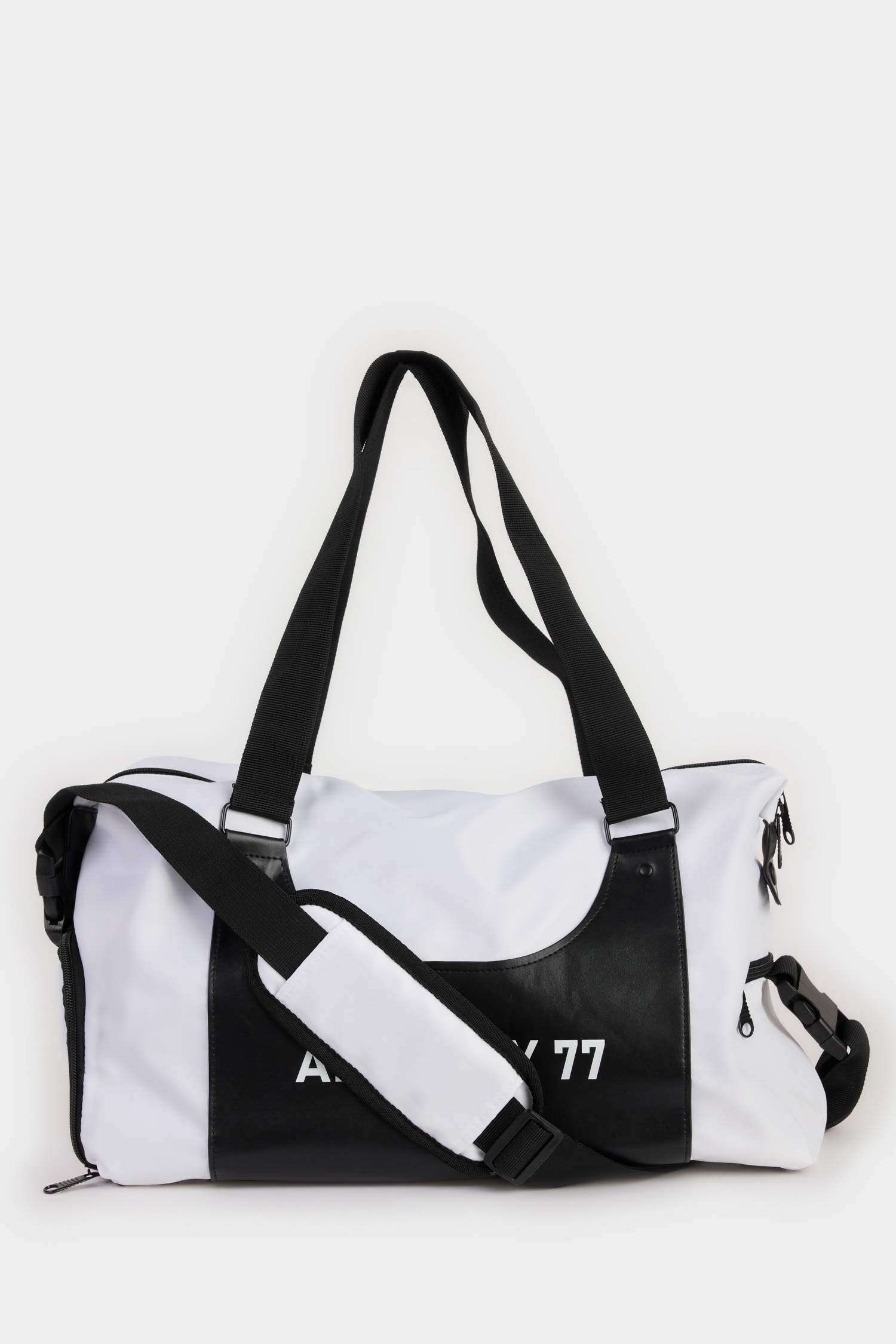 Man Faux Leather Sports and Travel Bag