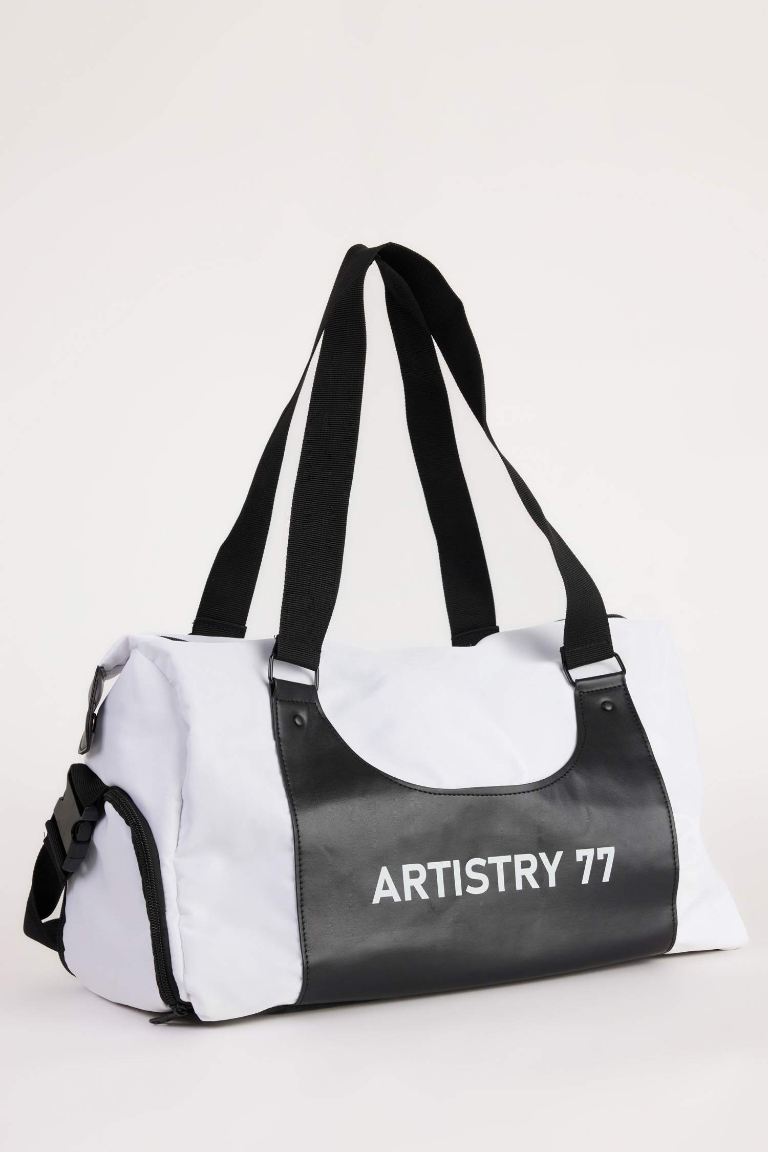 Man Faux Leather Sports and Travel Bag