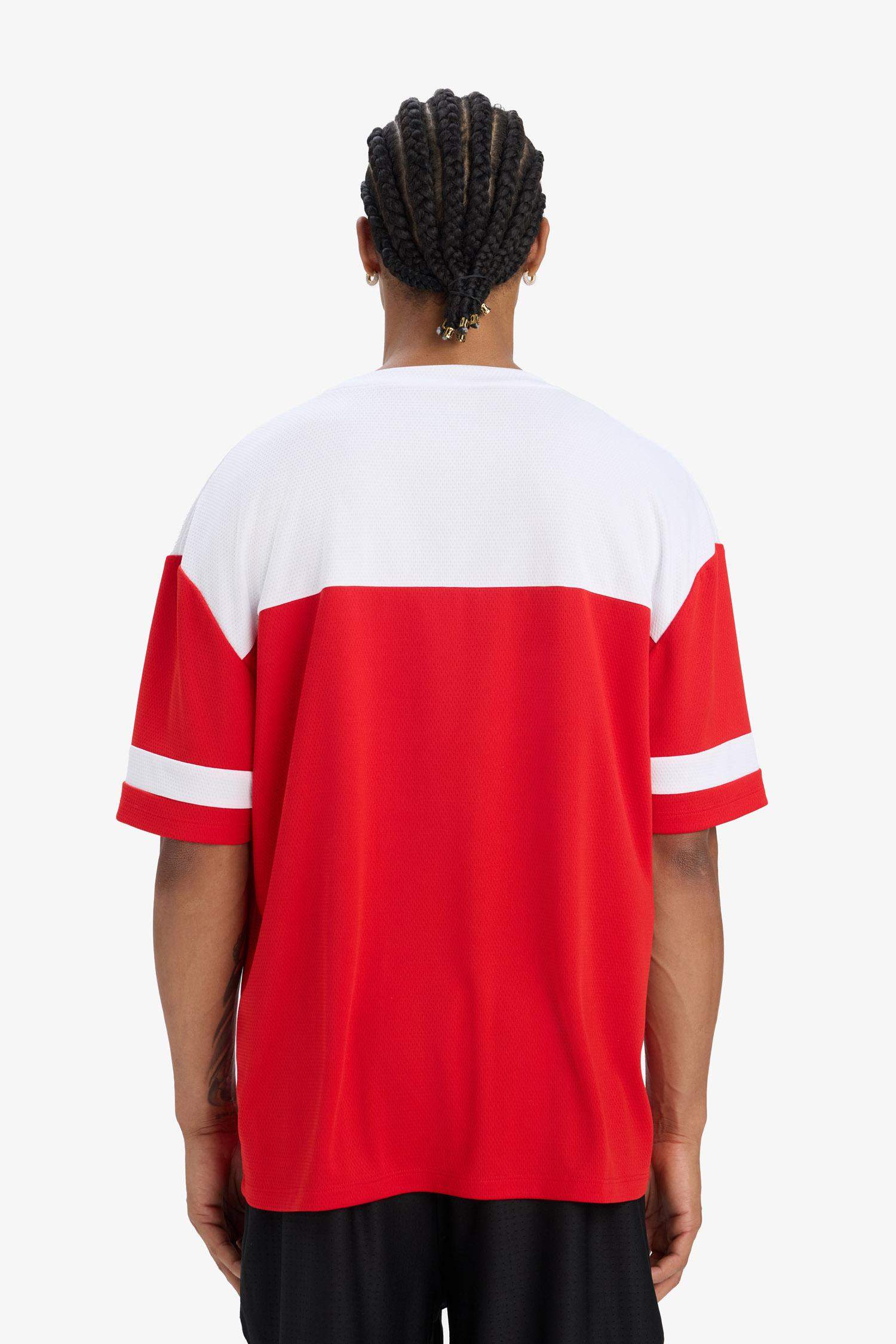 DeFactoFit Hızlı Kuruyan Oversize Geniş Kalıp Bisiklet Yaka Baskılı Sporcu Kısa Kollu Tişört