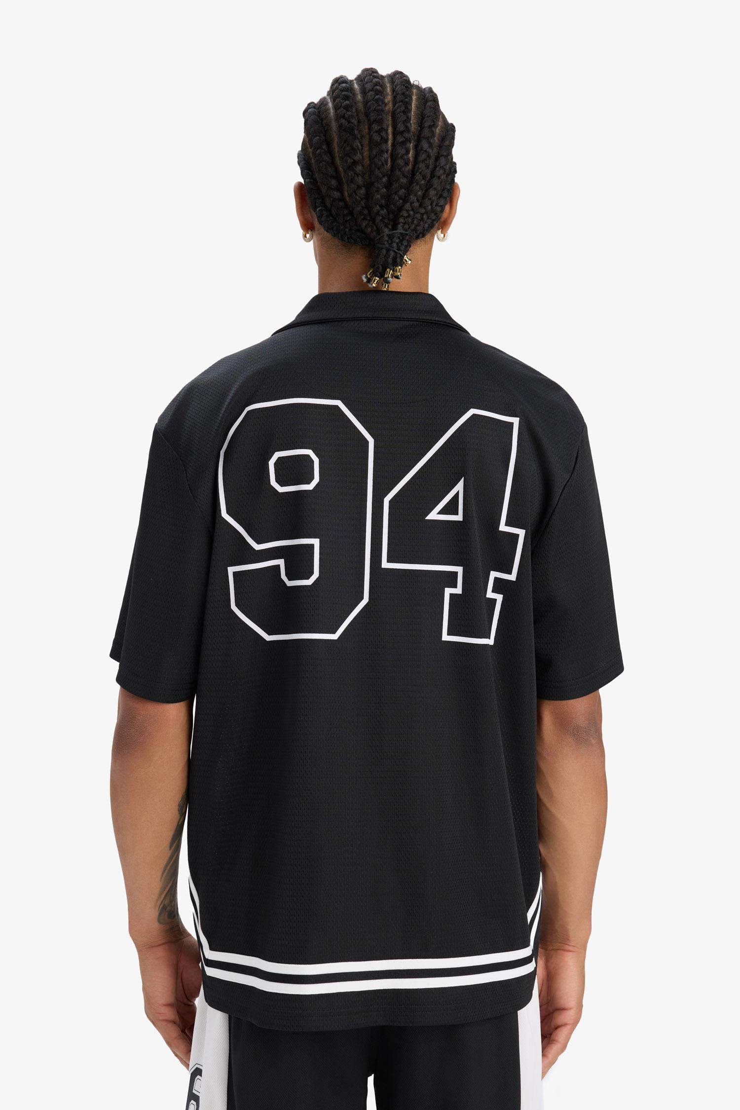 DeFactoFit Hızlı Kuruyan Oversize Geniş Kalıp Bisiklet Yaka Sırt Baskılı Sporcu Kısa Kollu Tişört