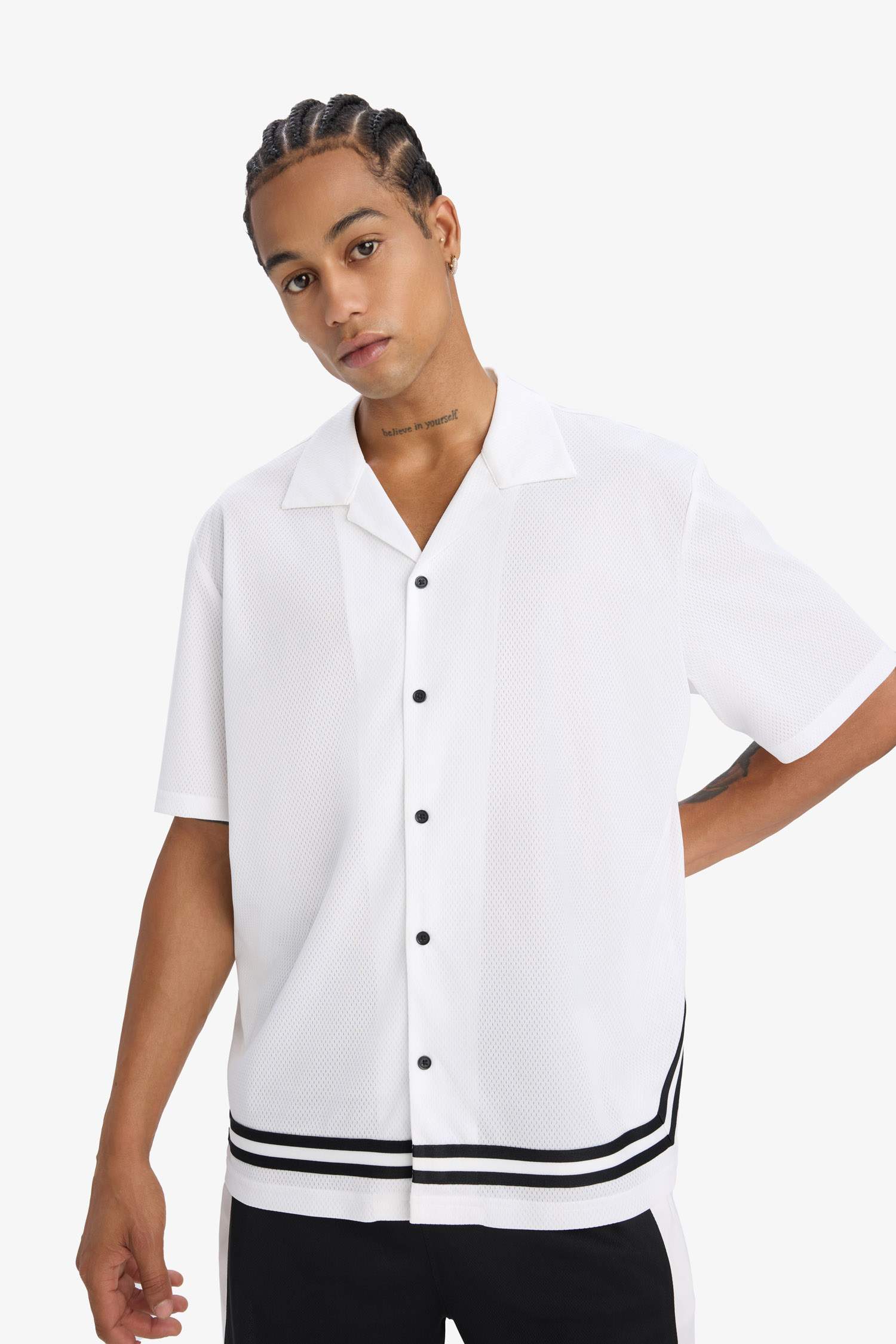 DeFactoFit Hızlı Kuruyan Oversize Geniş Kalıp Bisiklet Yaka Sırt Baskılı Sporcu Kısa Kollu Tişört