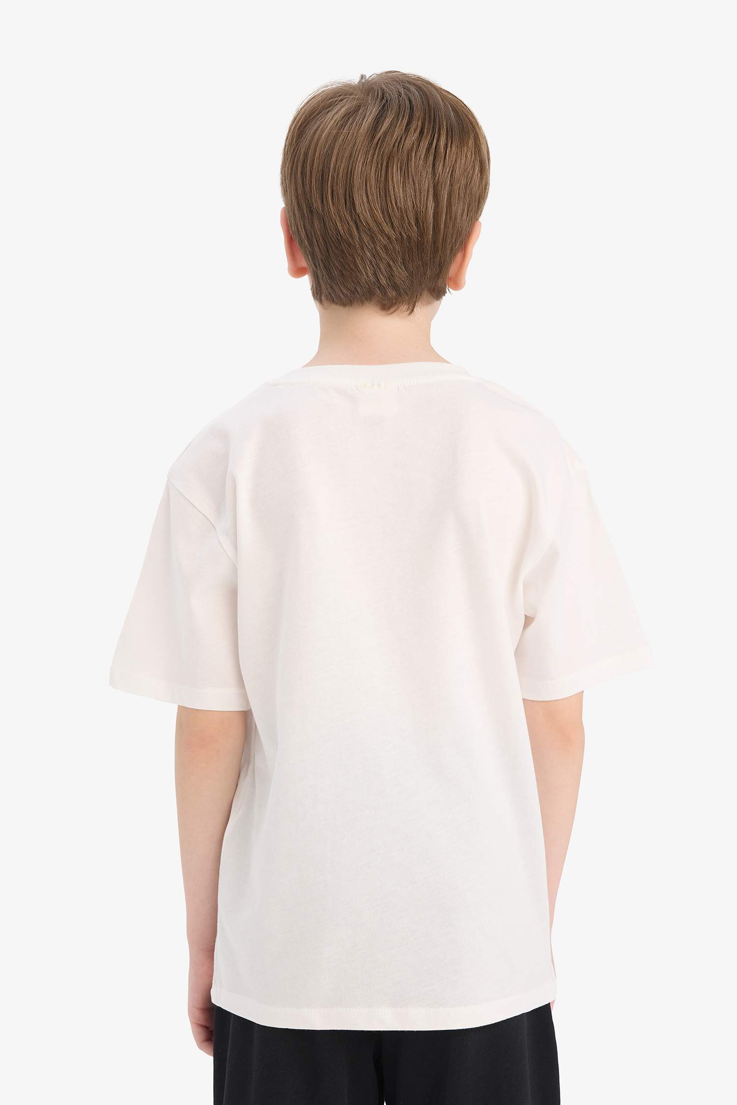 Erkek Çocuk Bisiklet Yaka Baskılı Kısa Kollu Tişört