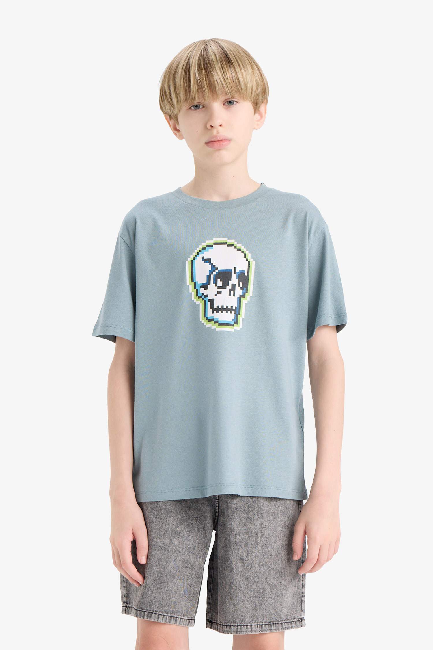 Boy Crew Neck Printed Short Sleeve T-Shirt