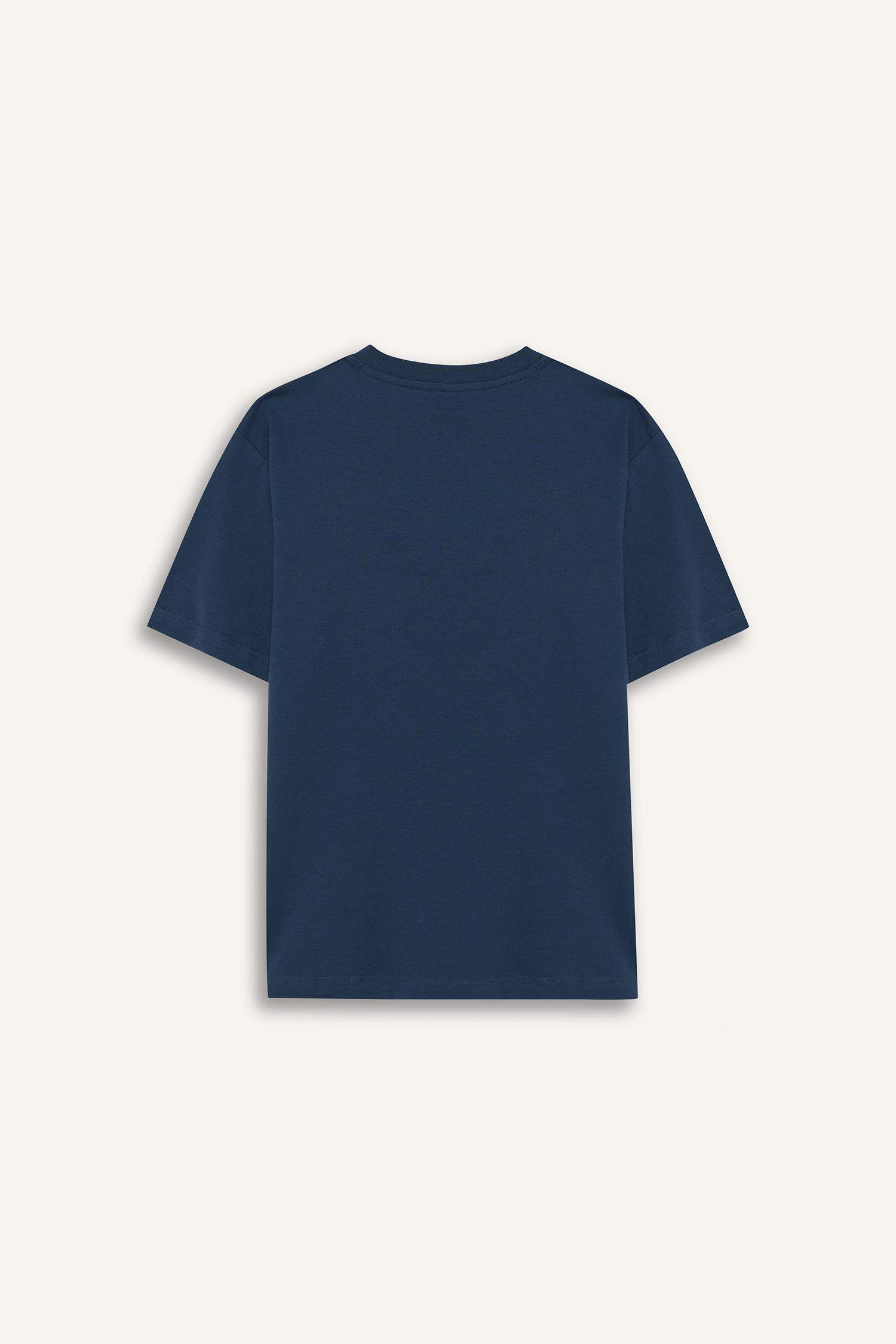 Erkek Çocuk Bisiklet Yaka Baskılı Kısa Kollu Tişört