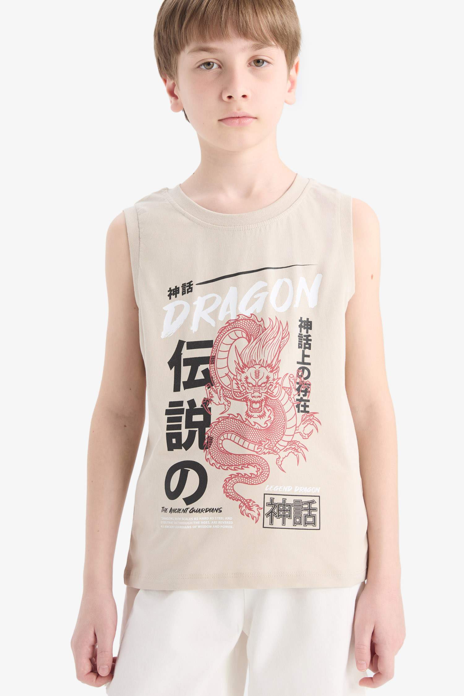Boy Crew Neck Printed Tank Top