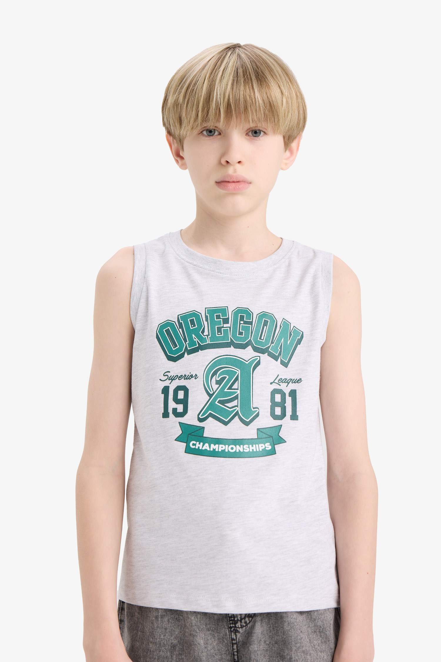 Erkek Çocuk Bisiklet Yaka Baskılı Atlet