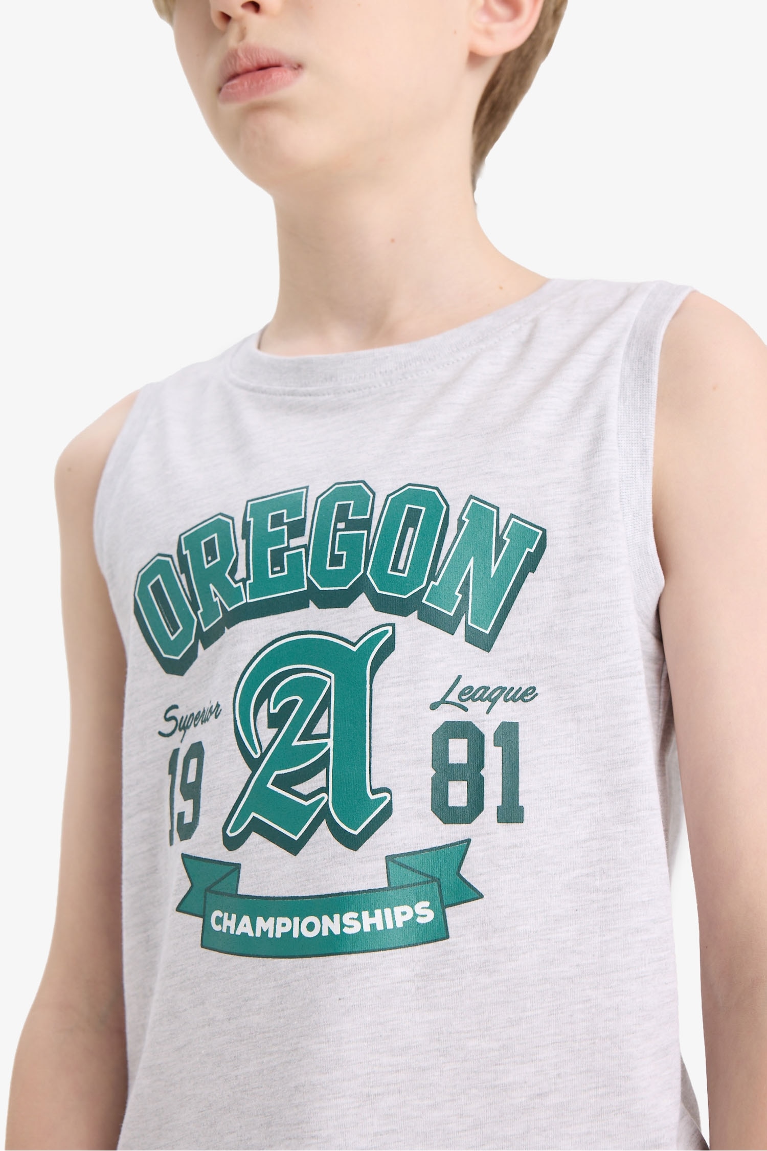 Erkek Çocuk Bisiklet Yaka Baskılı Atlet