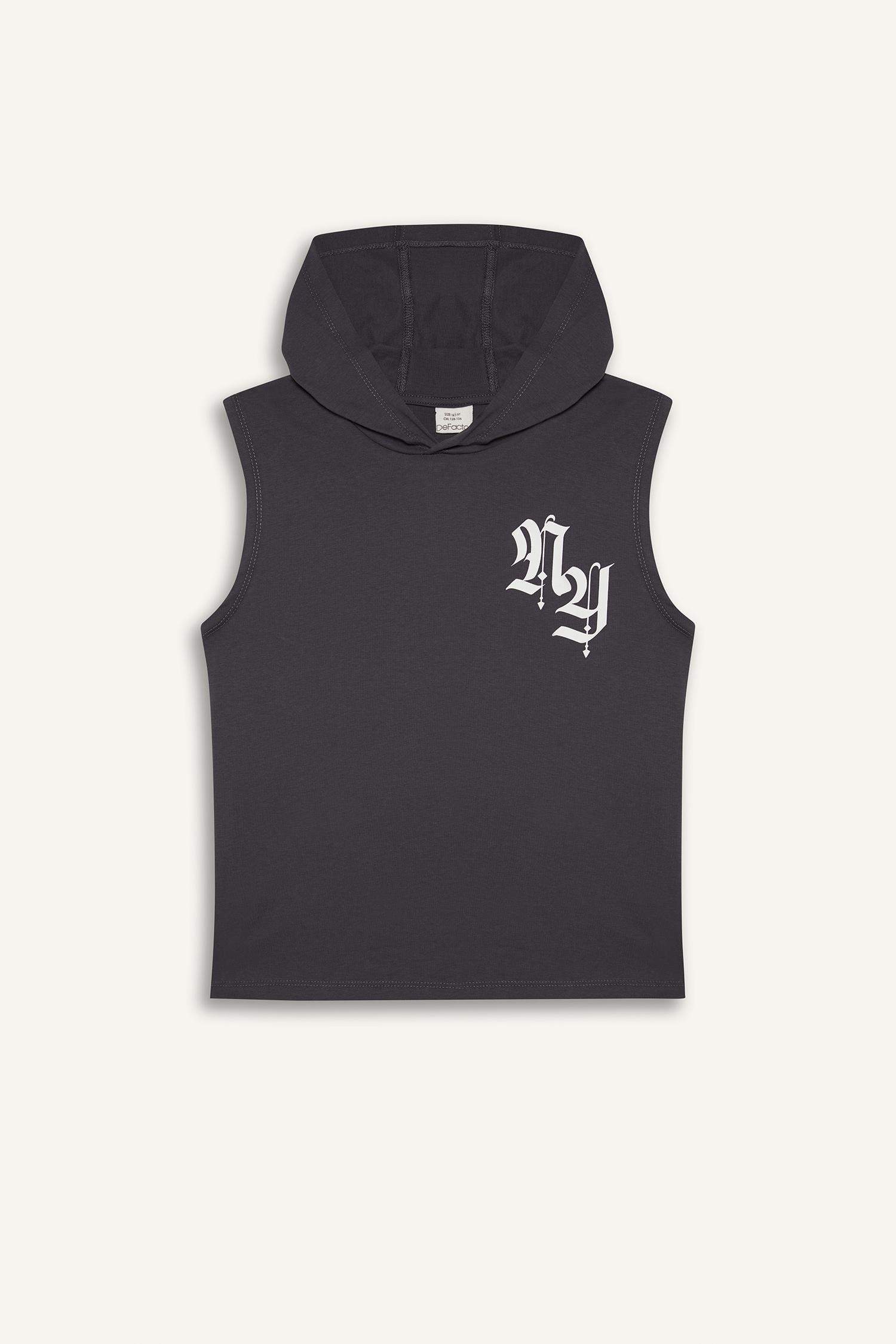 Erkek Çocuk Kapüşonlu Baskılı Atlet