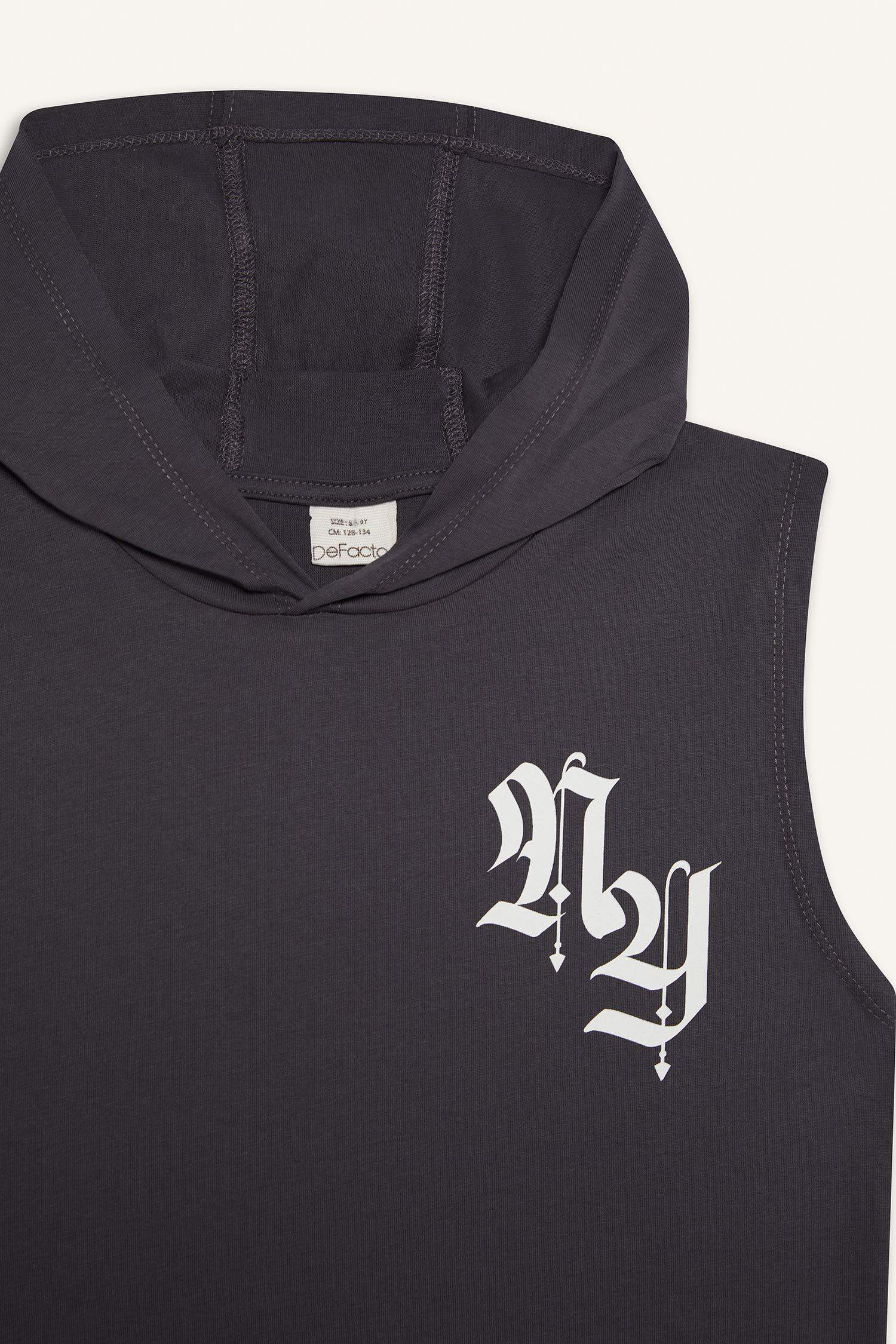 Erkek Çocuk Kapüşonlu Baskılı Atlet