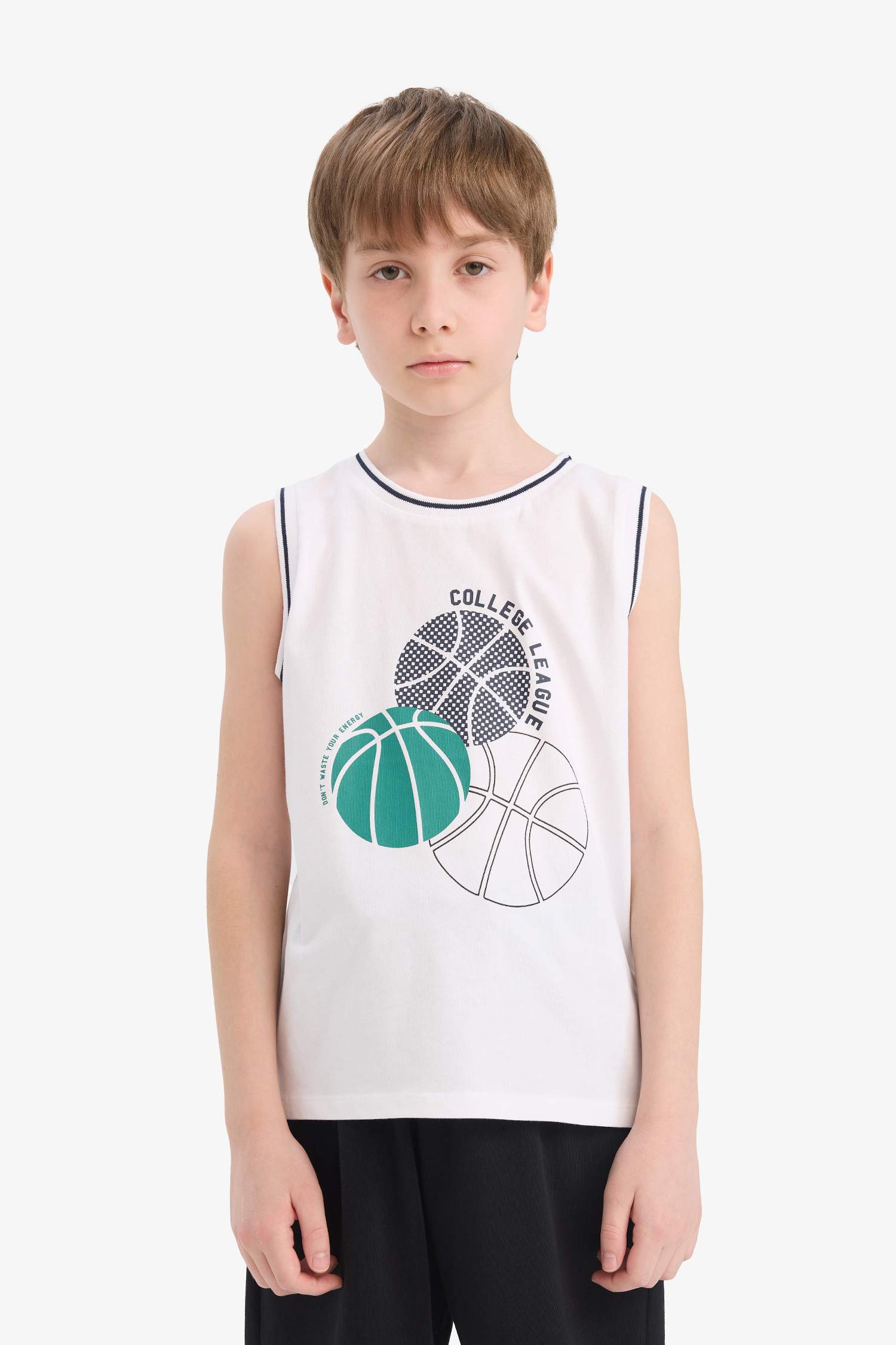 Boy Crew Neck Printed Tank Top