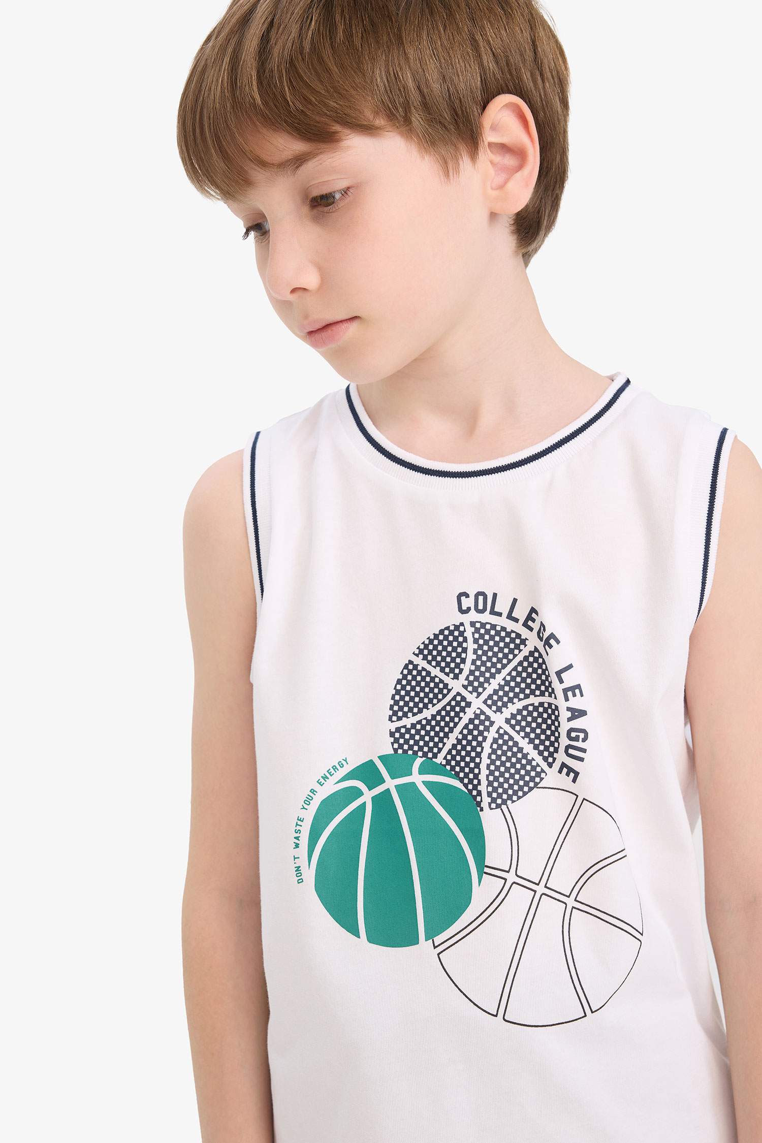 Boy Crew Neck Printed Tank Top