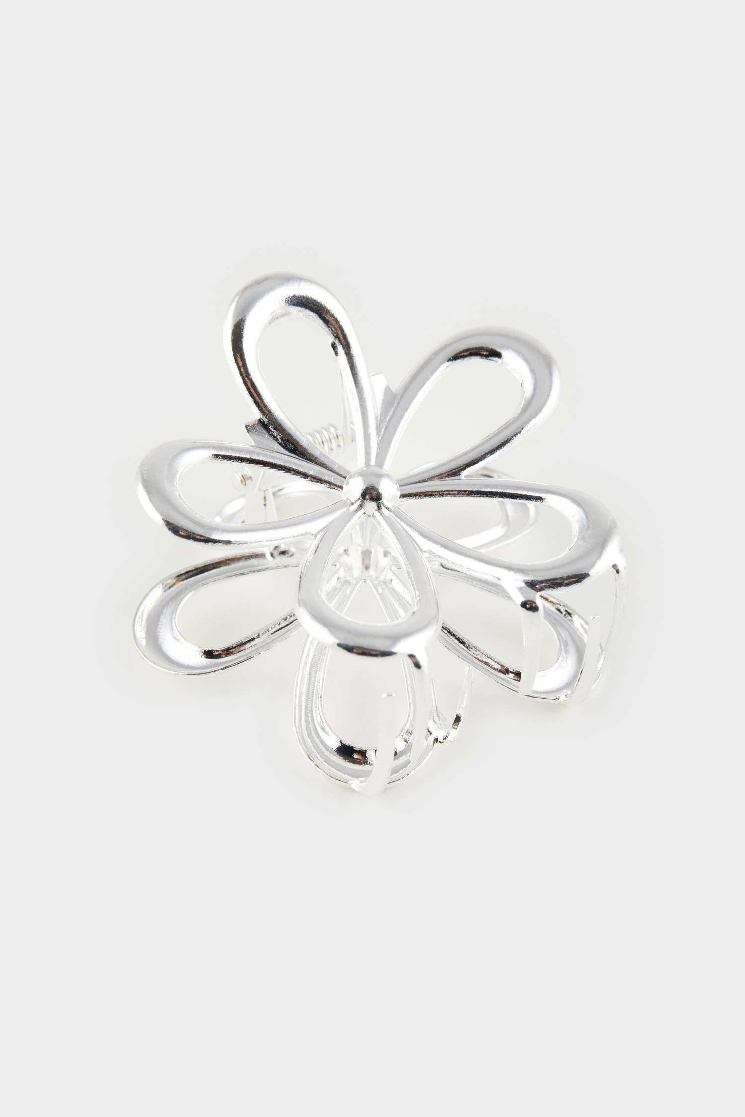 مشبك شعر نسائي فضي فلورال