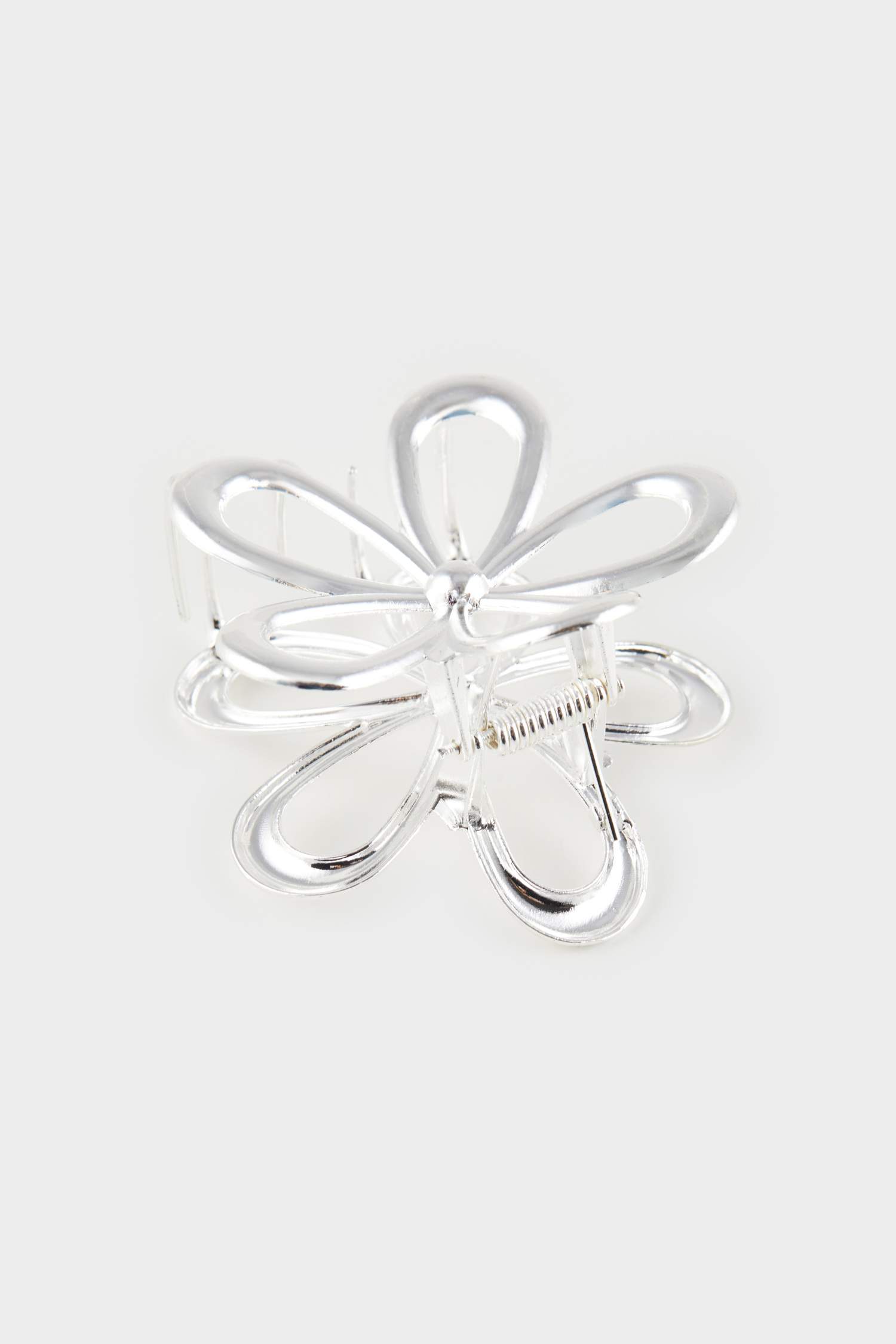 مشبك شعر نسائي فضي فلورال