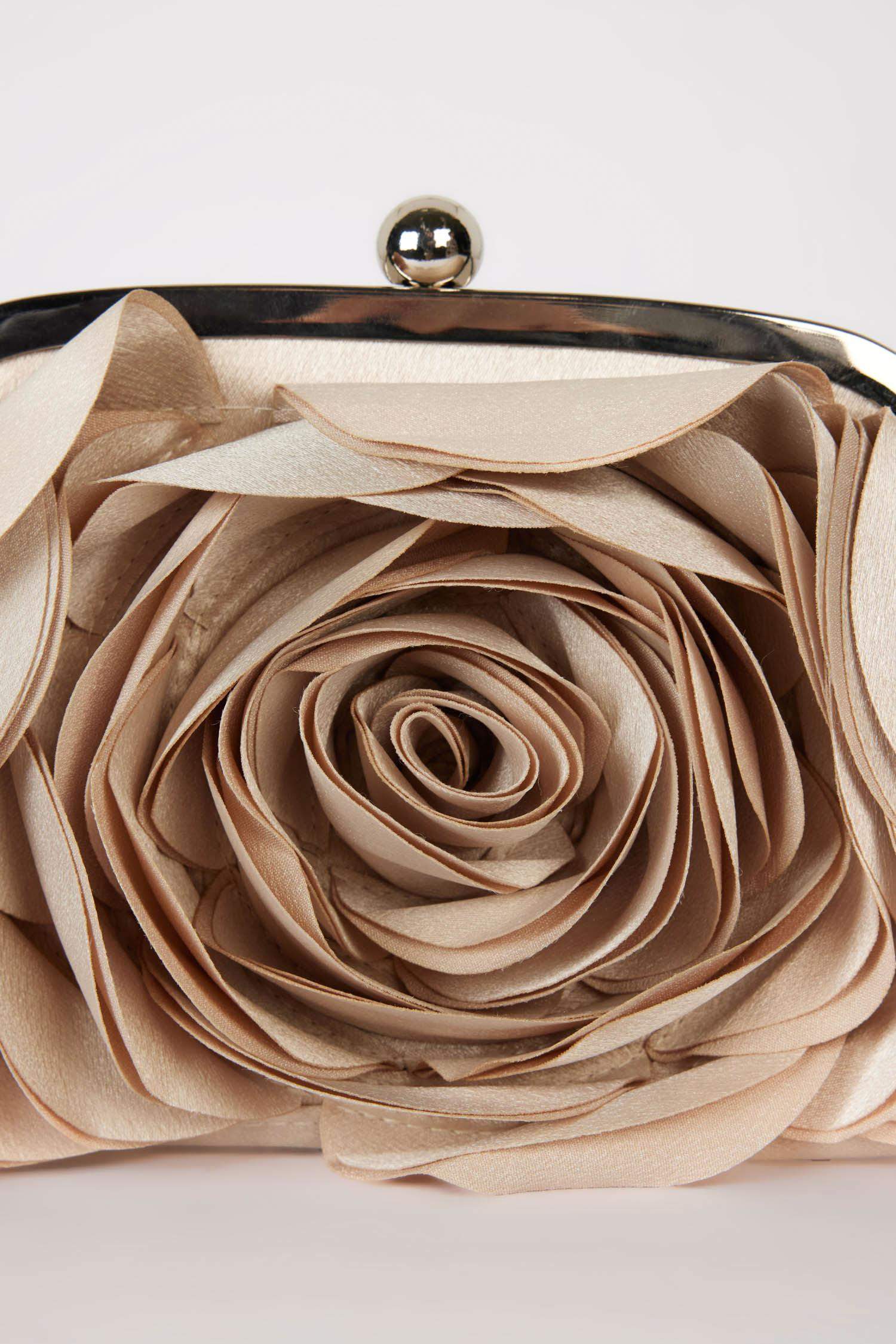 DCEY x DeFacto Kadın Saten Güllü El Çantası