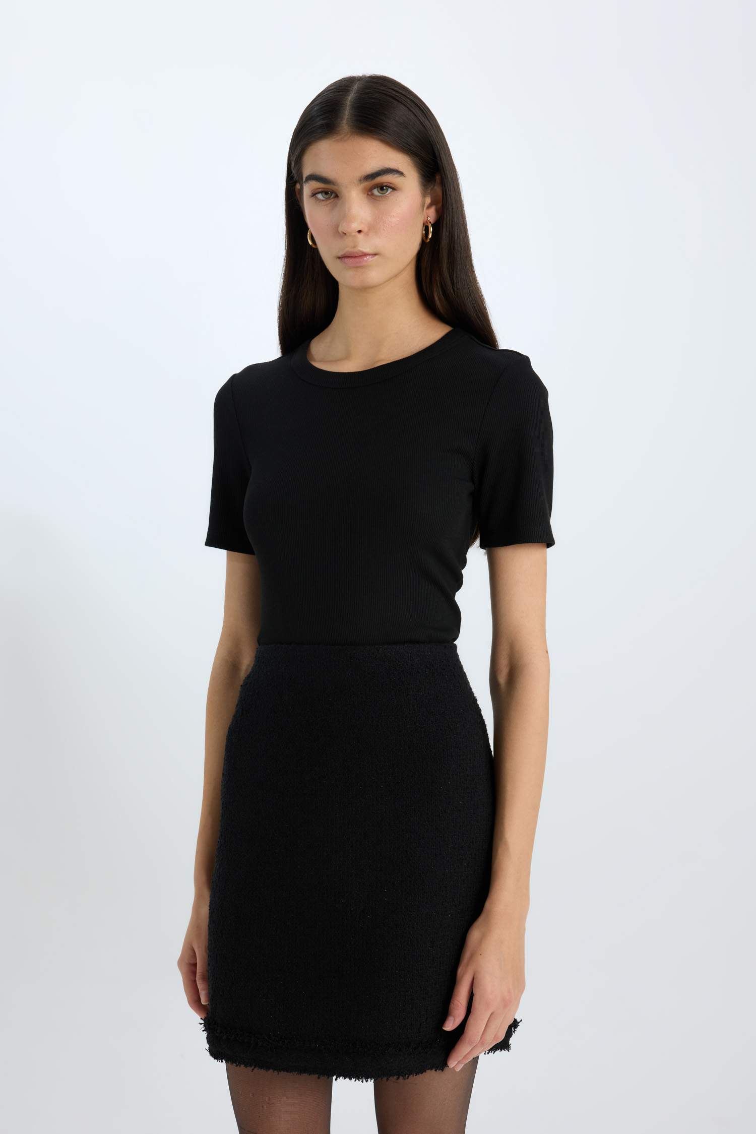 T-shirt Slim Casual à col rond à manches courtes