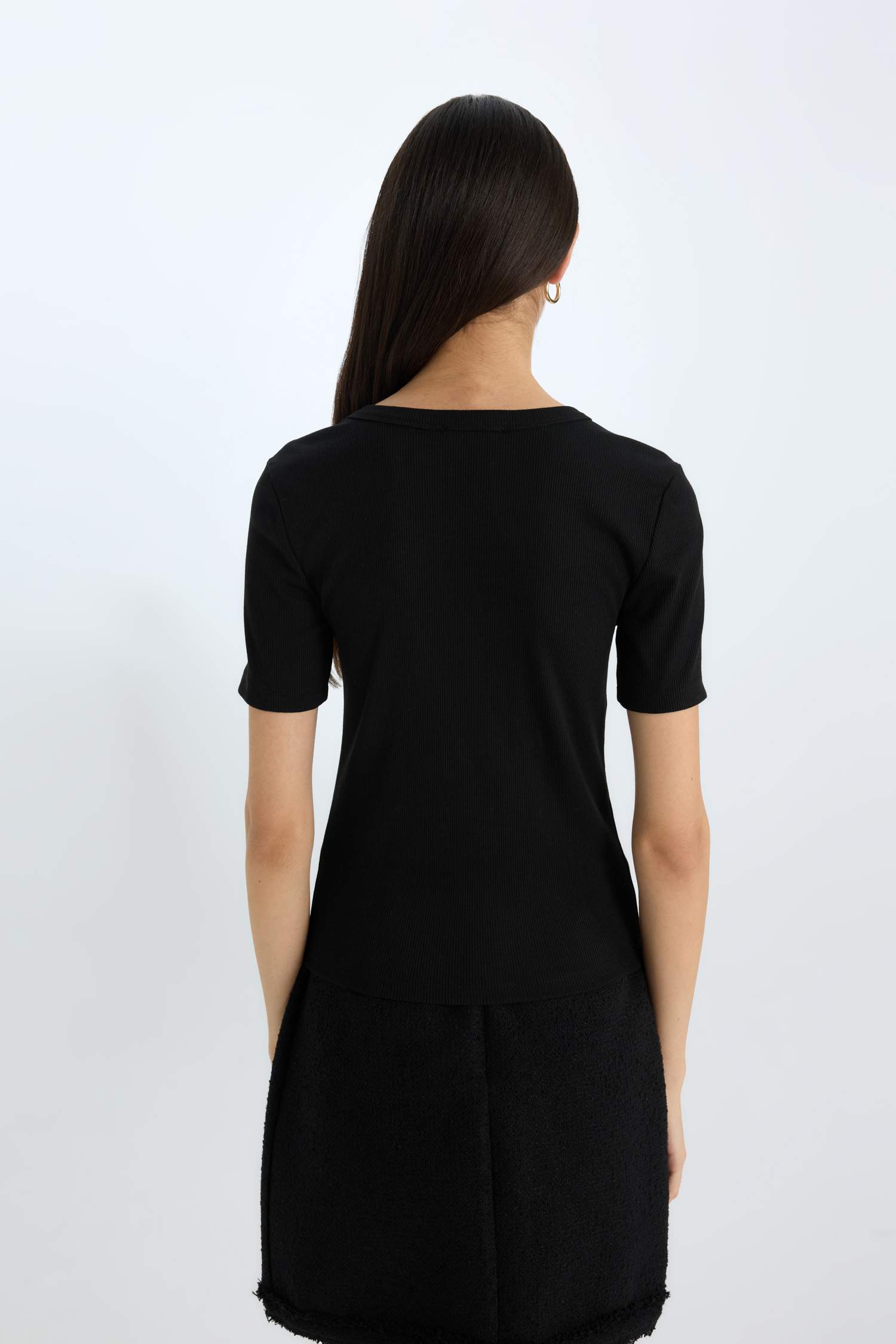 T-shirt Slim Casual à col rond à manches courtes