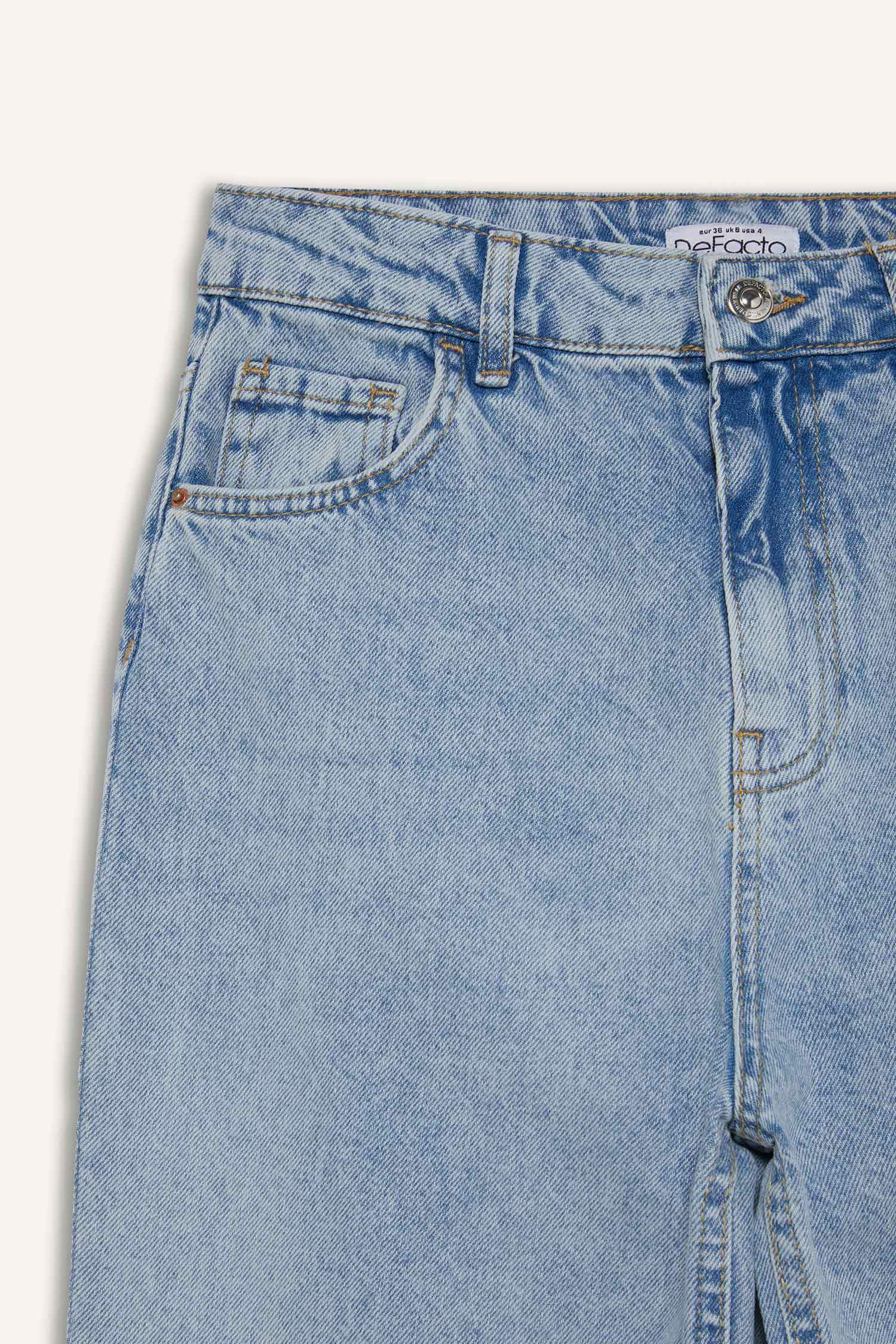 90's Wide Leg High Waist Long Washed Jeans