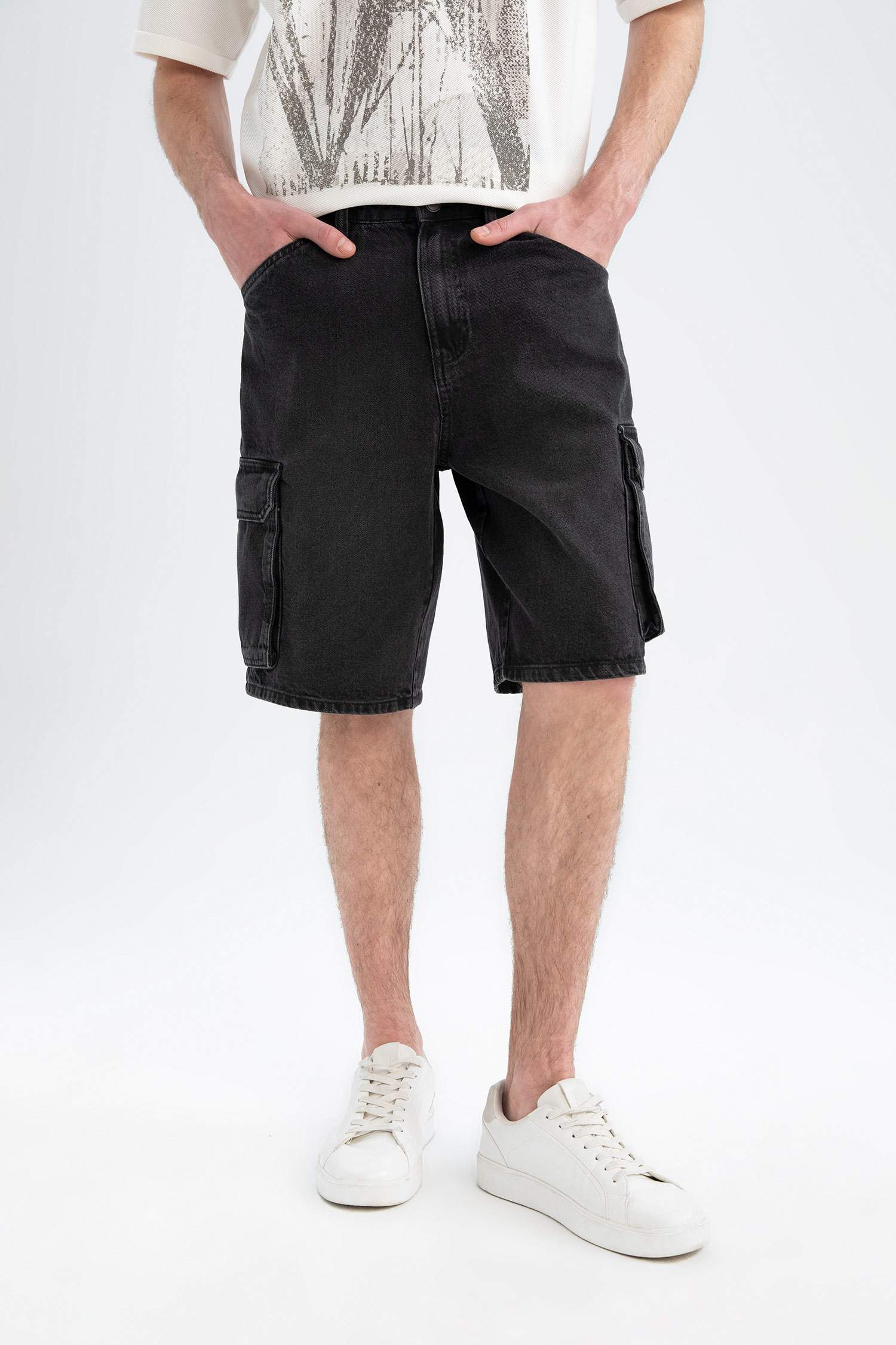 برمودا قطن جينز كارجو فيت