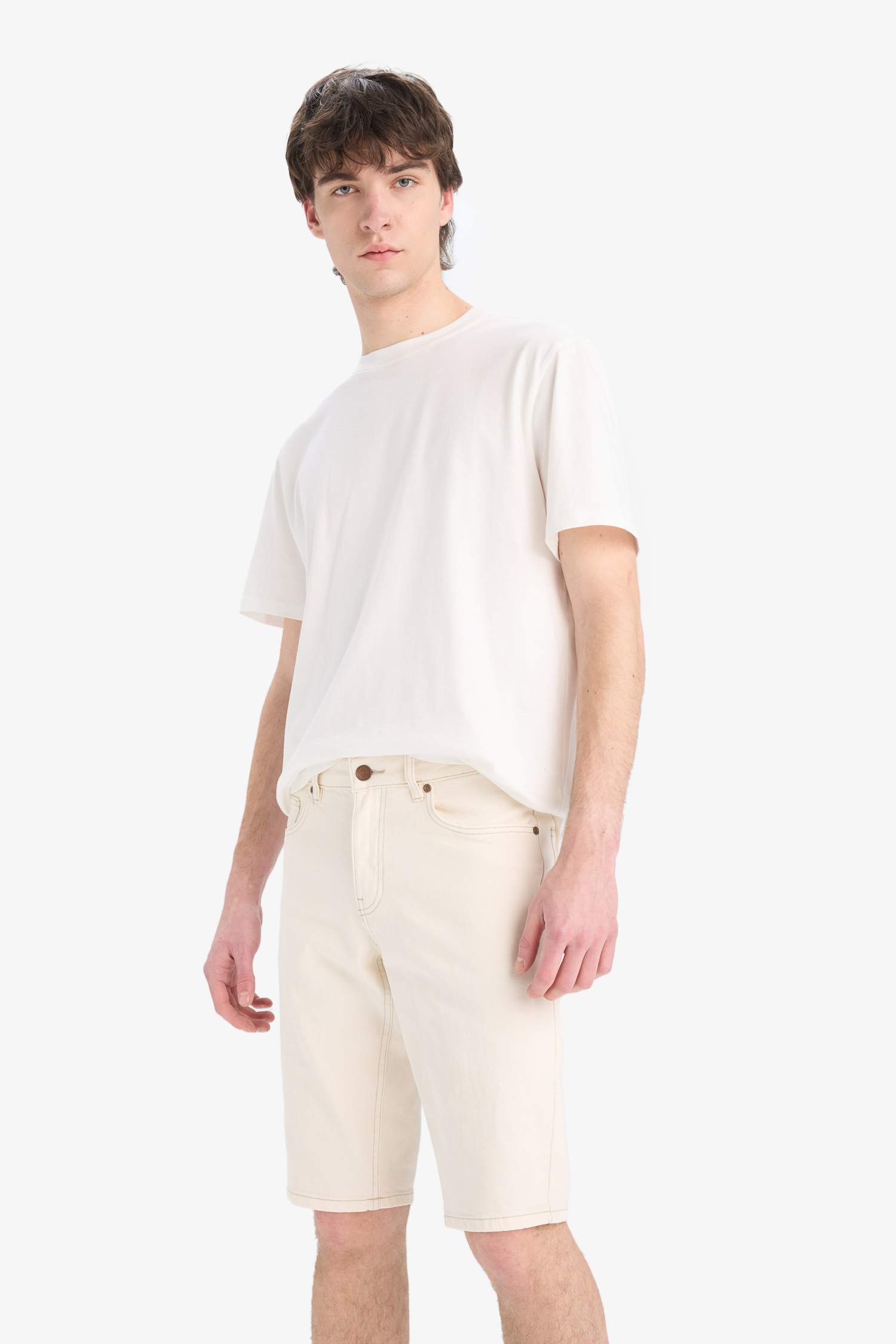 Slim Fit Denim Bermuda Shorts