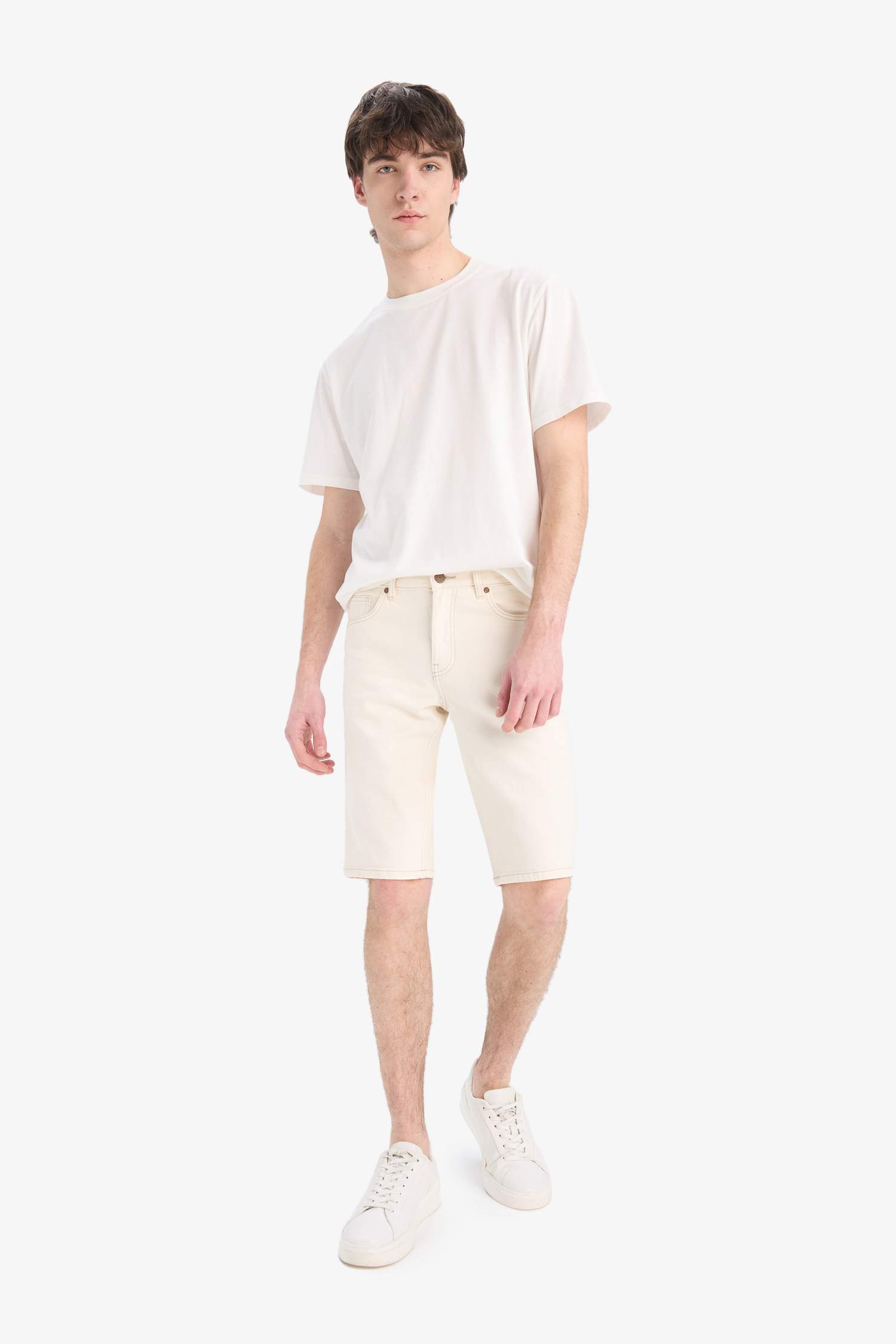 Slim Fit Denim Bermuda Shorts