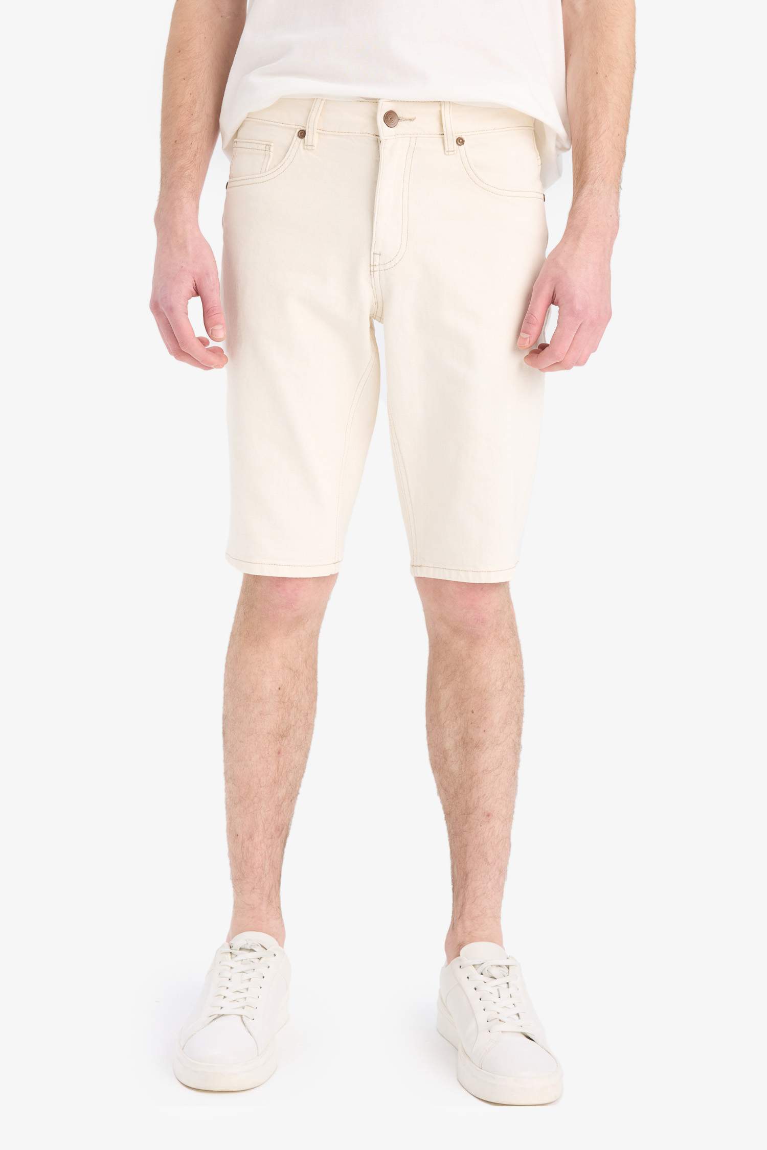 Slim Fit Denim Bermuda Shorts