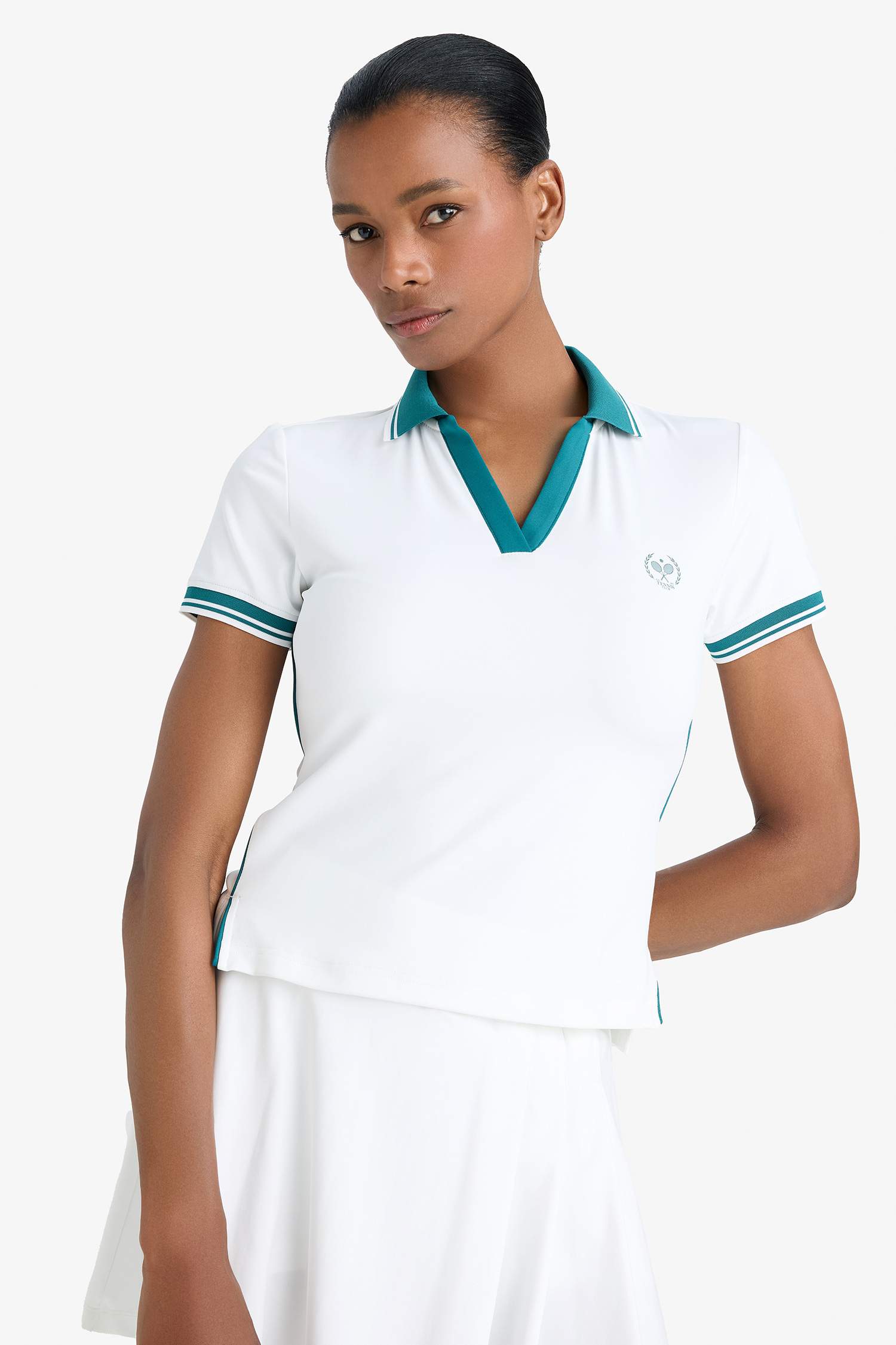 DeFactoFit спортивная стандартного кроя футболка-поло с коротким рукавом и с логотипом