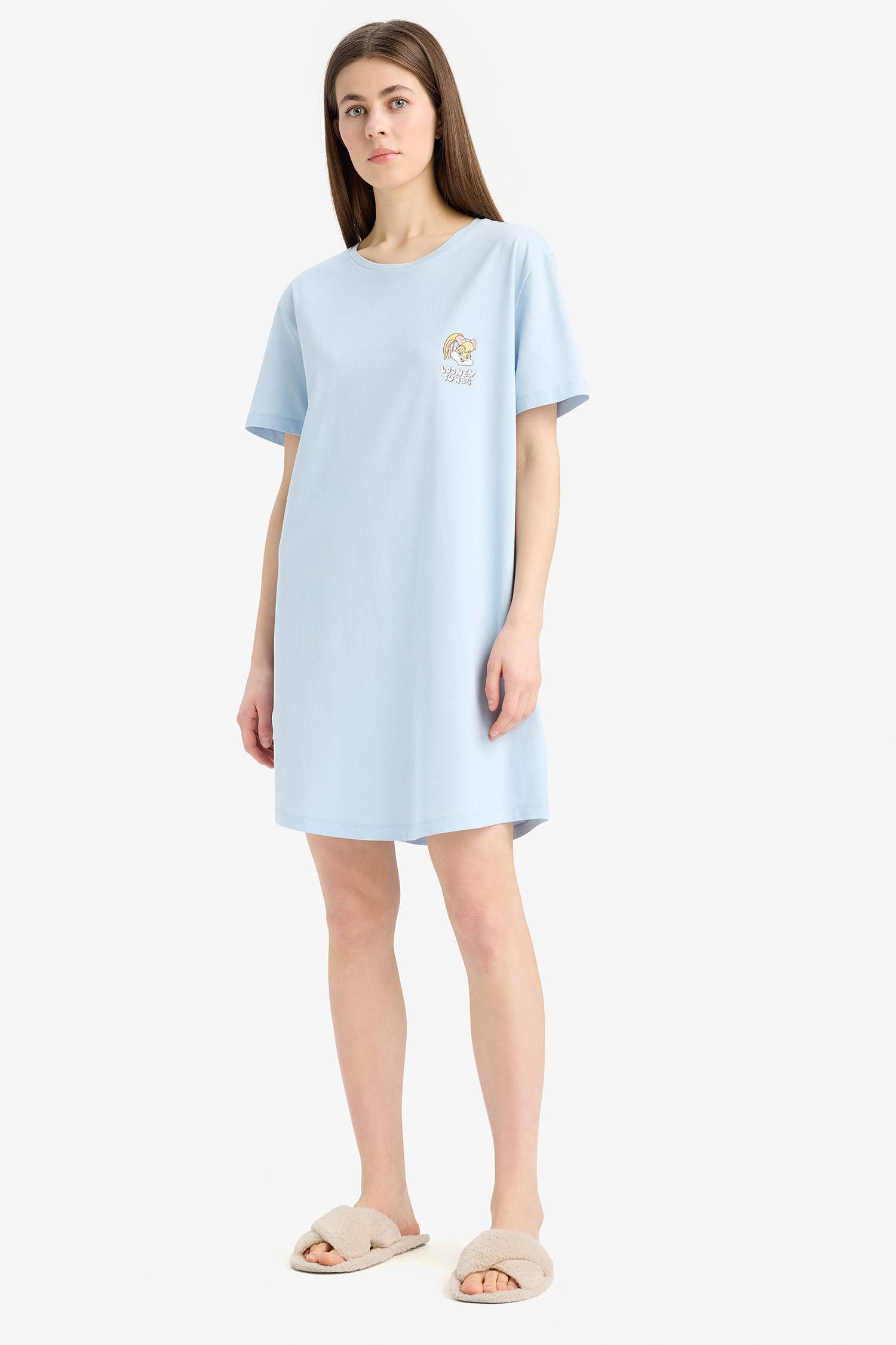 Regular Fit Crew Neck Looney Tunes Licensed Knitted Dress