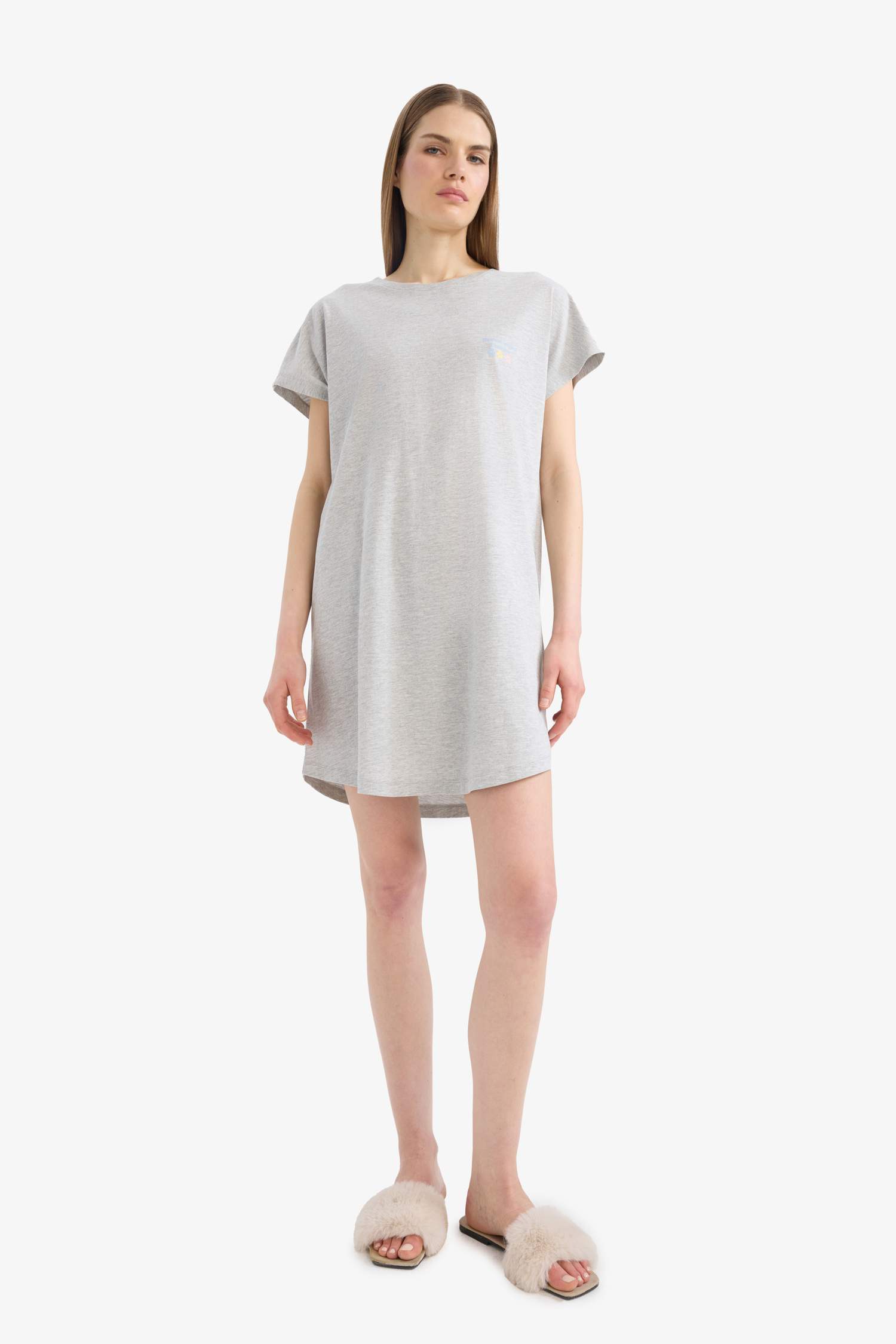 Regular Fit Crew Neck Knitted Dress