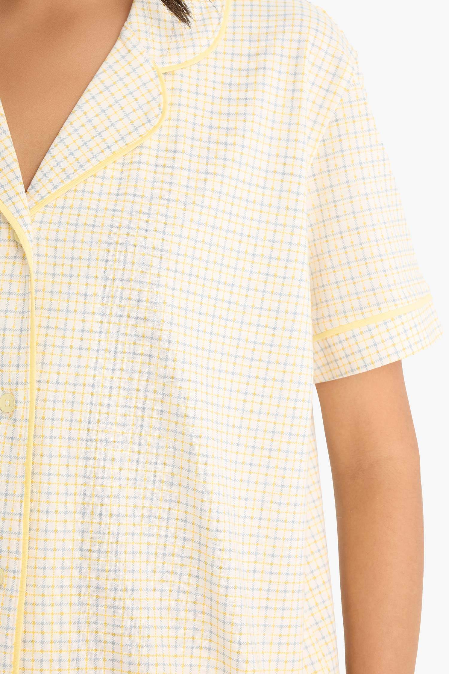 Pijama Takımı Kısa Kollu Üst Beli Lastikli Kısa Şort