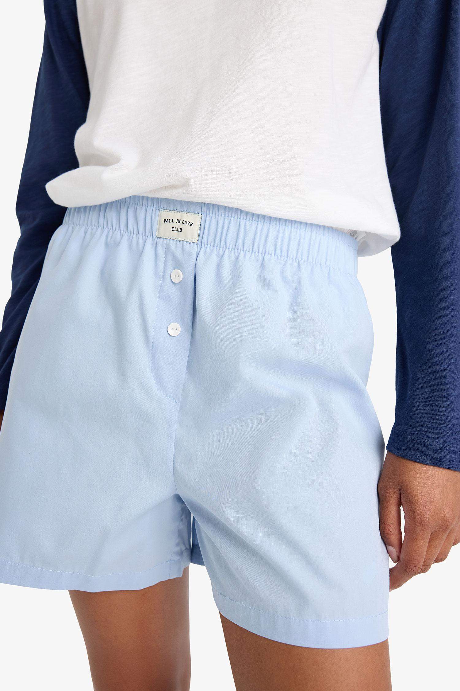 Regular Fit Poplin 2'li Şort Pijama Altı-Fall in Love